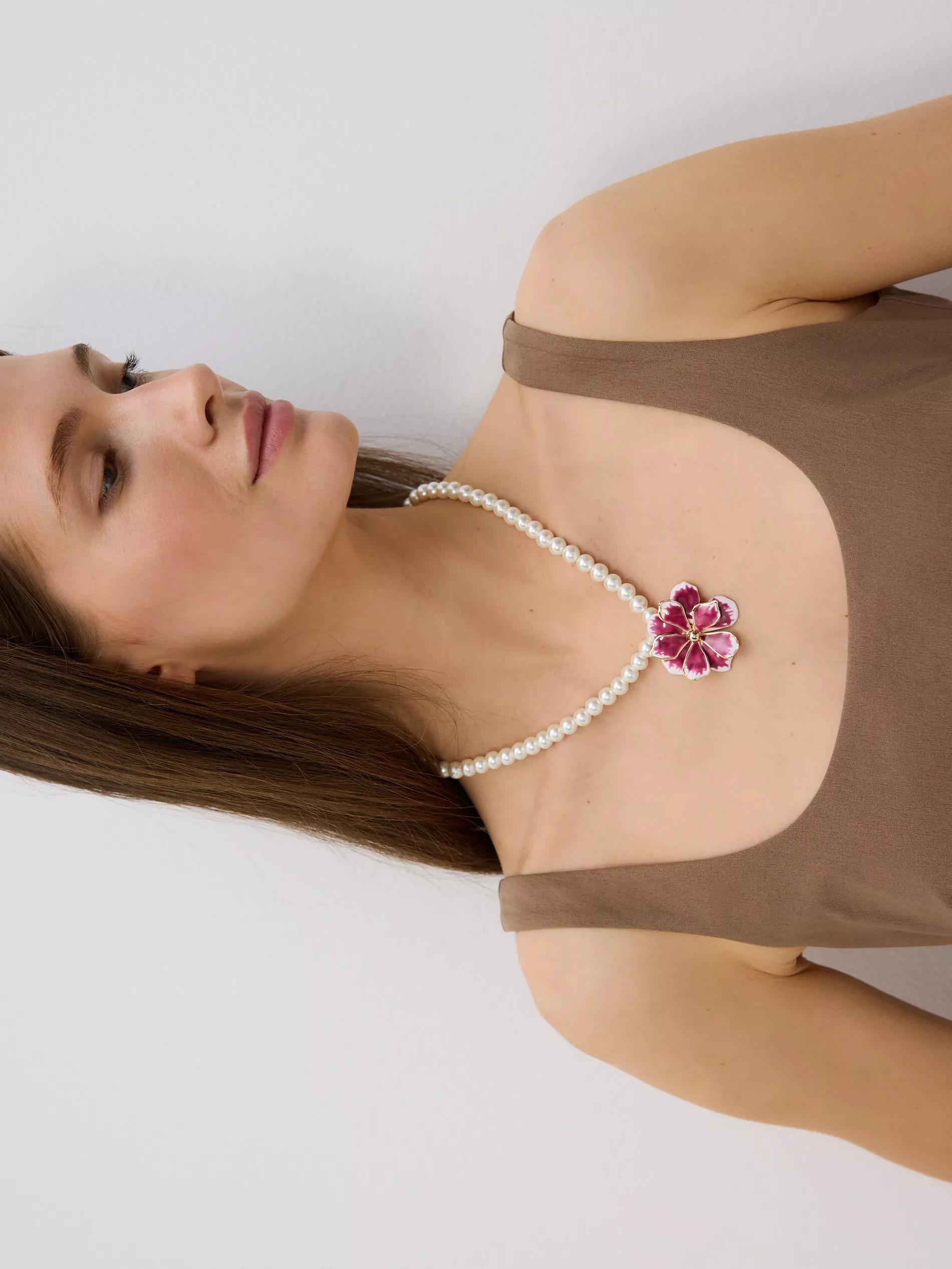 Pink Necklace With Pendant, Pink, large image number 0