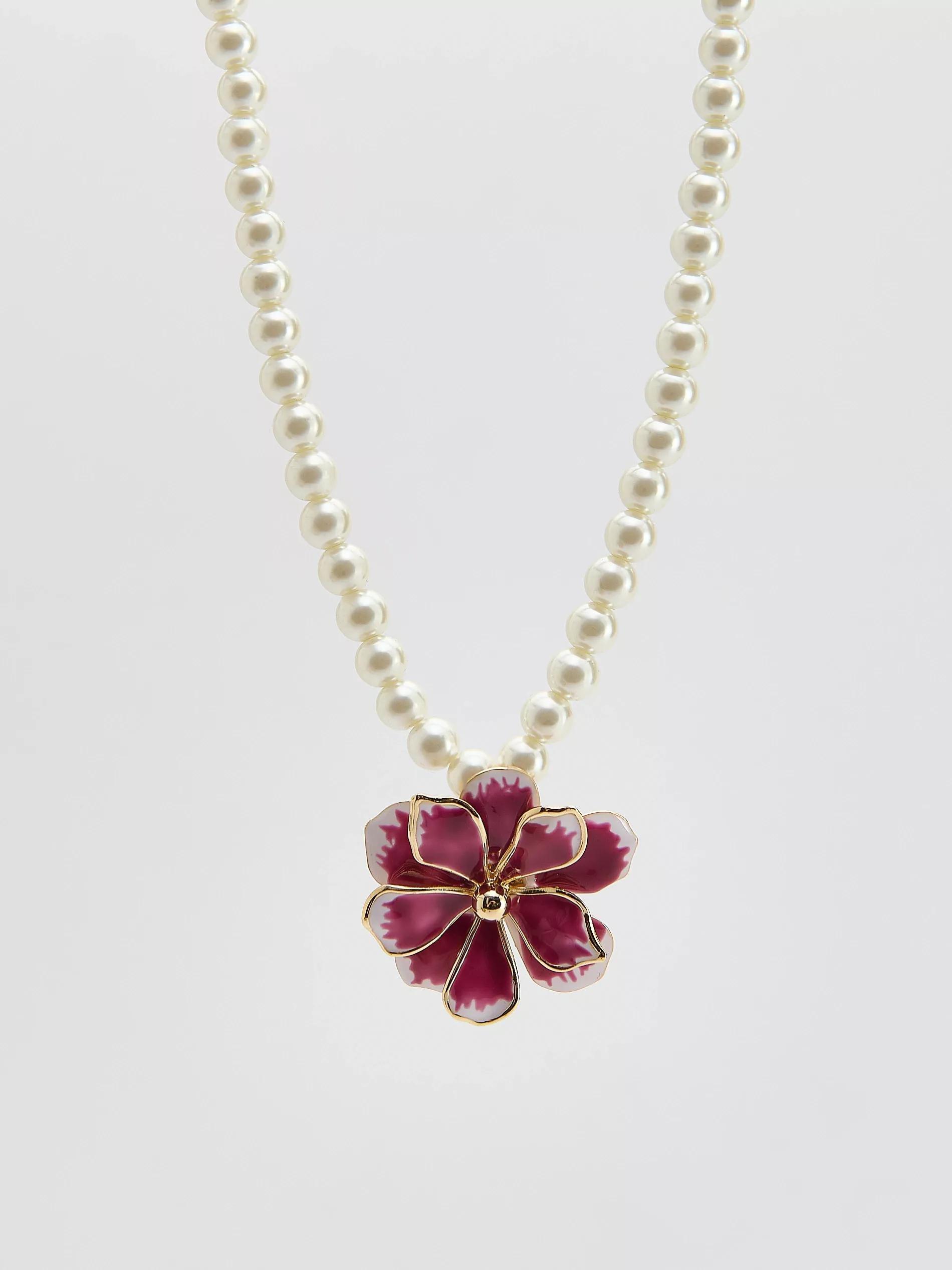 Pink Necklace With Pendant, Pink, large image number 1