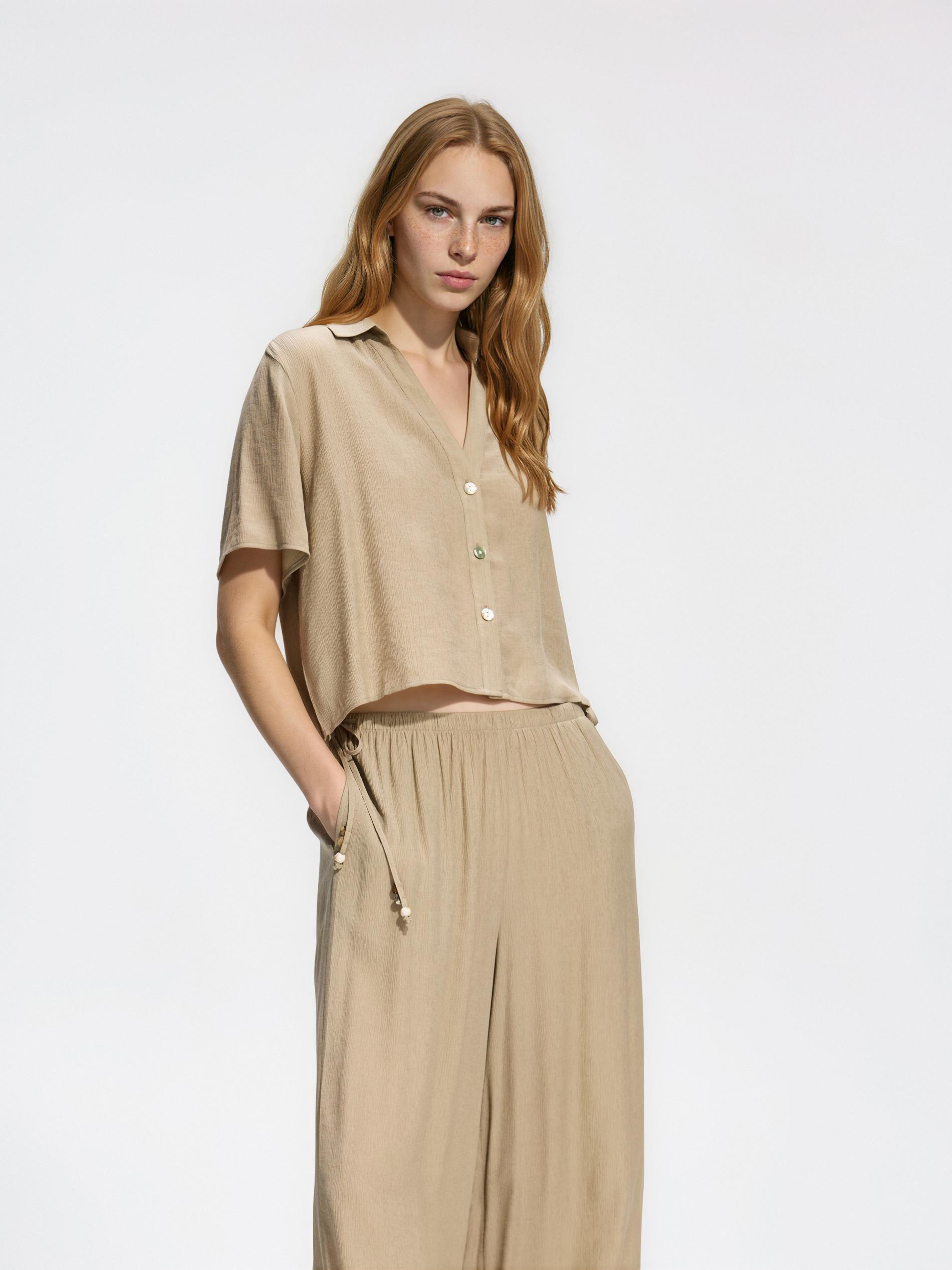 Green Viscose Rich Trousers, Green, medium