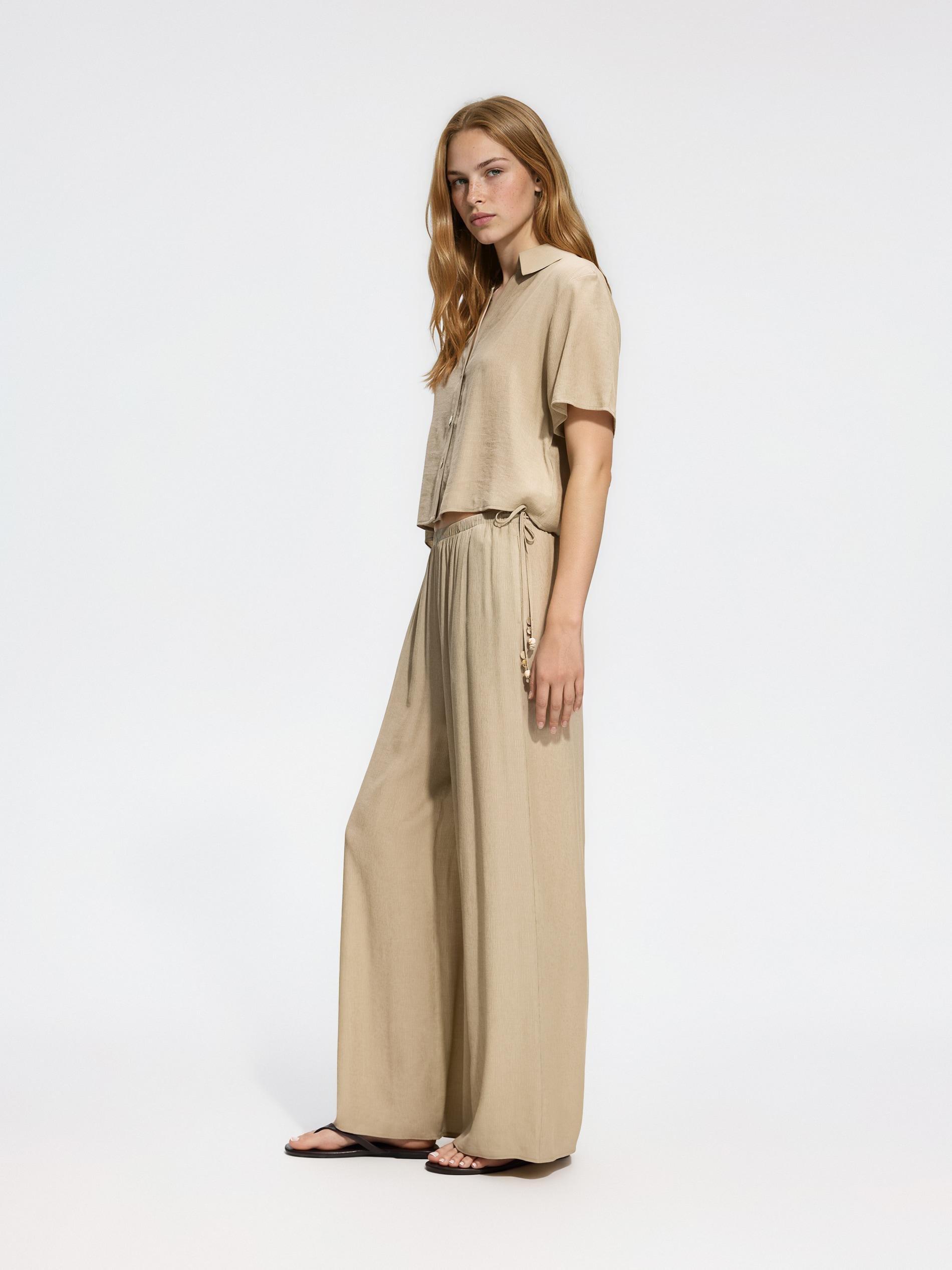 Green Viscose Rich Trousers, Green, medium