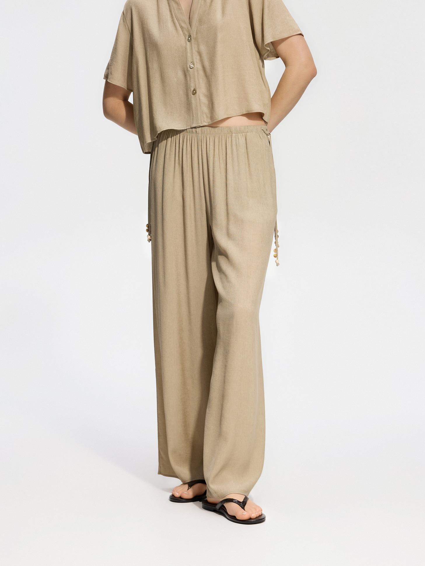 Green Viscose Rich Trousers, Green, medium
