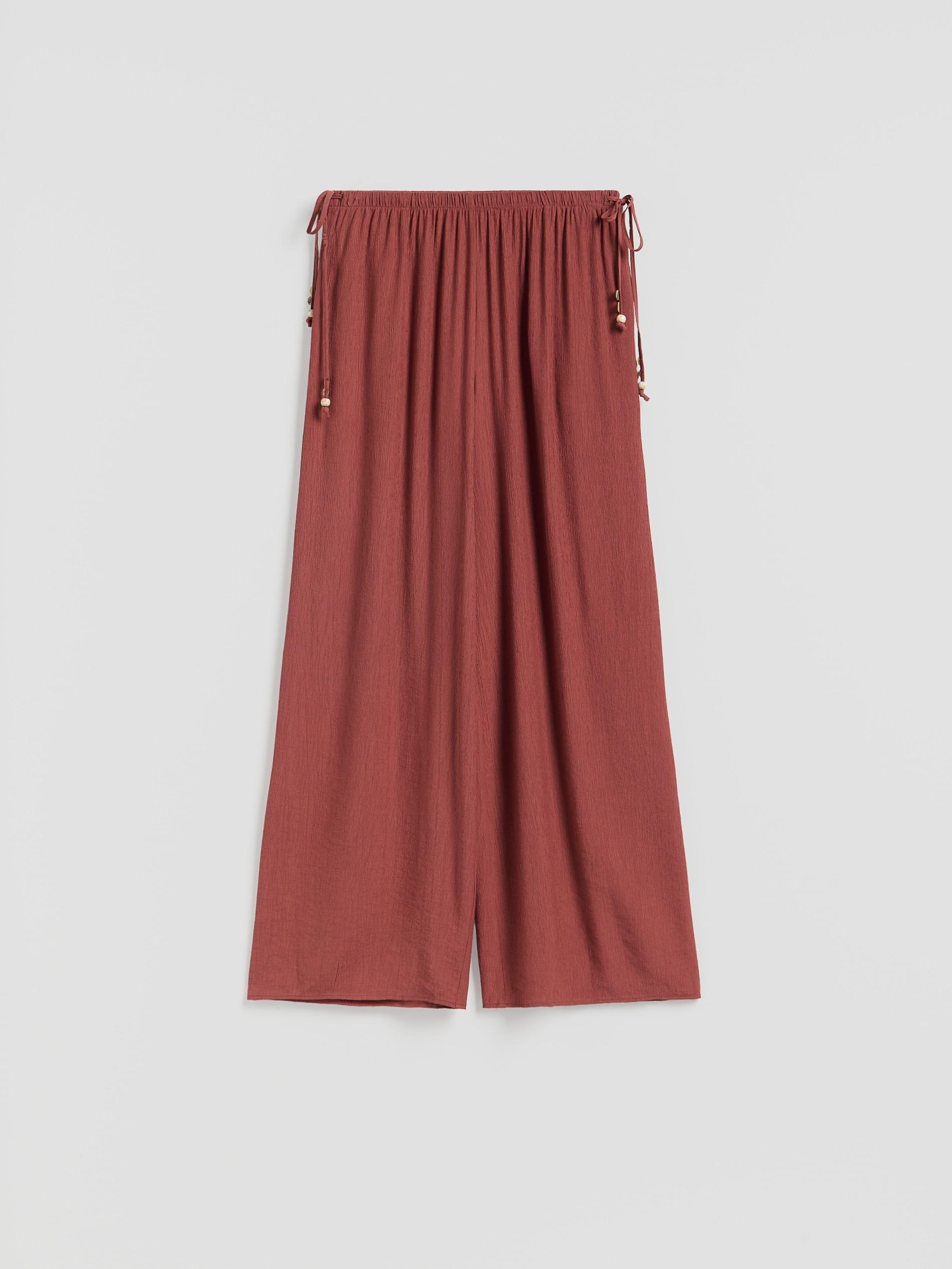 Brown Viscose Rich Trousers, Orange, large image number 3