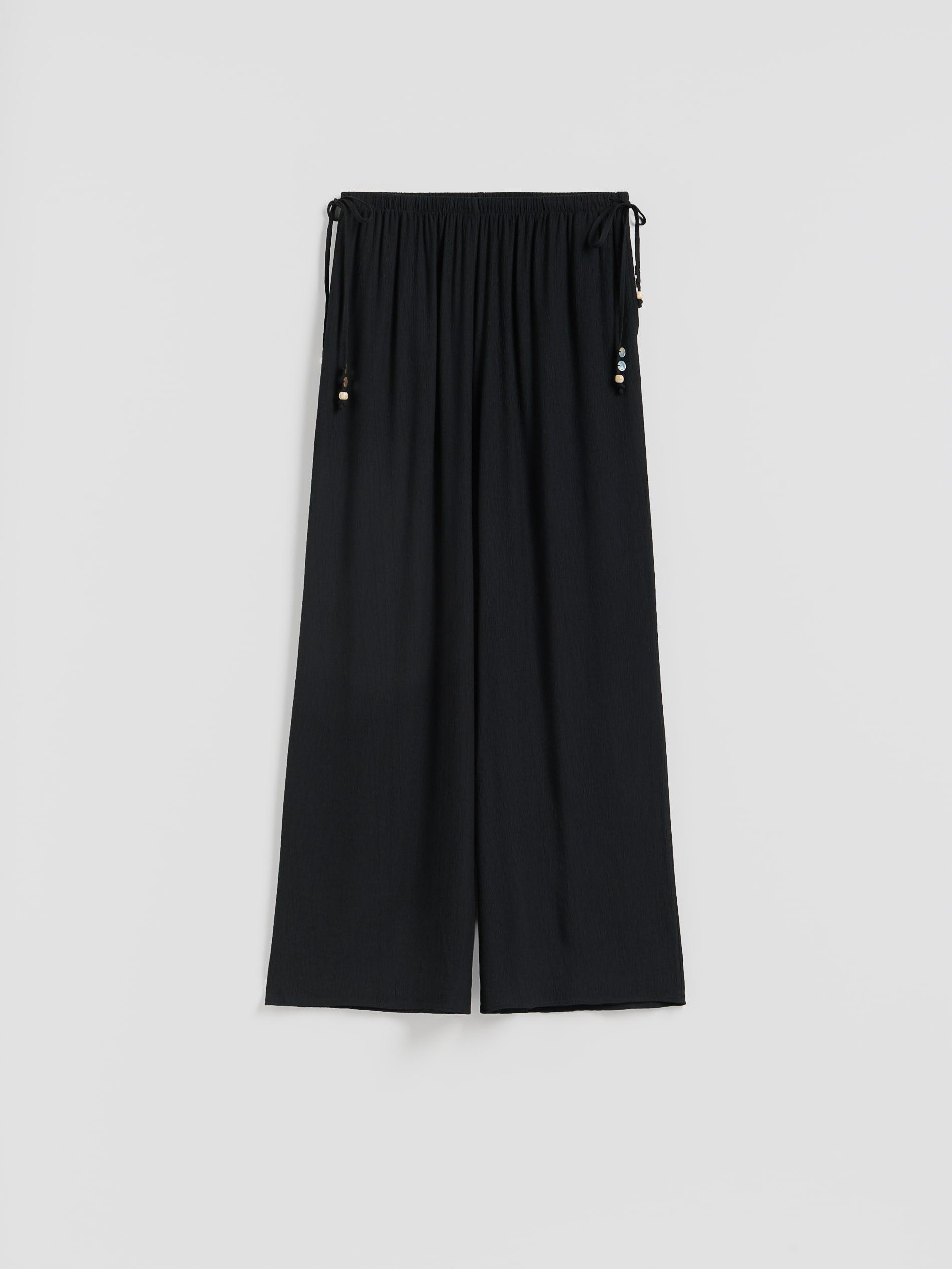 Black Viscose Rich Trousers, Black, large image number 4