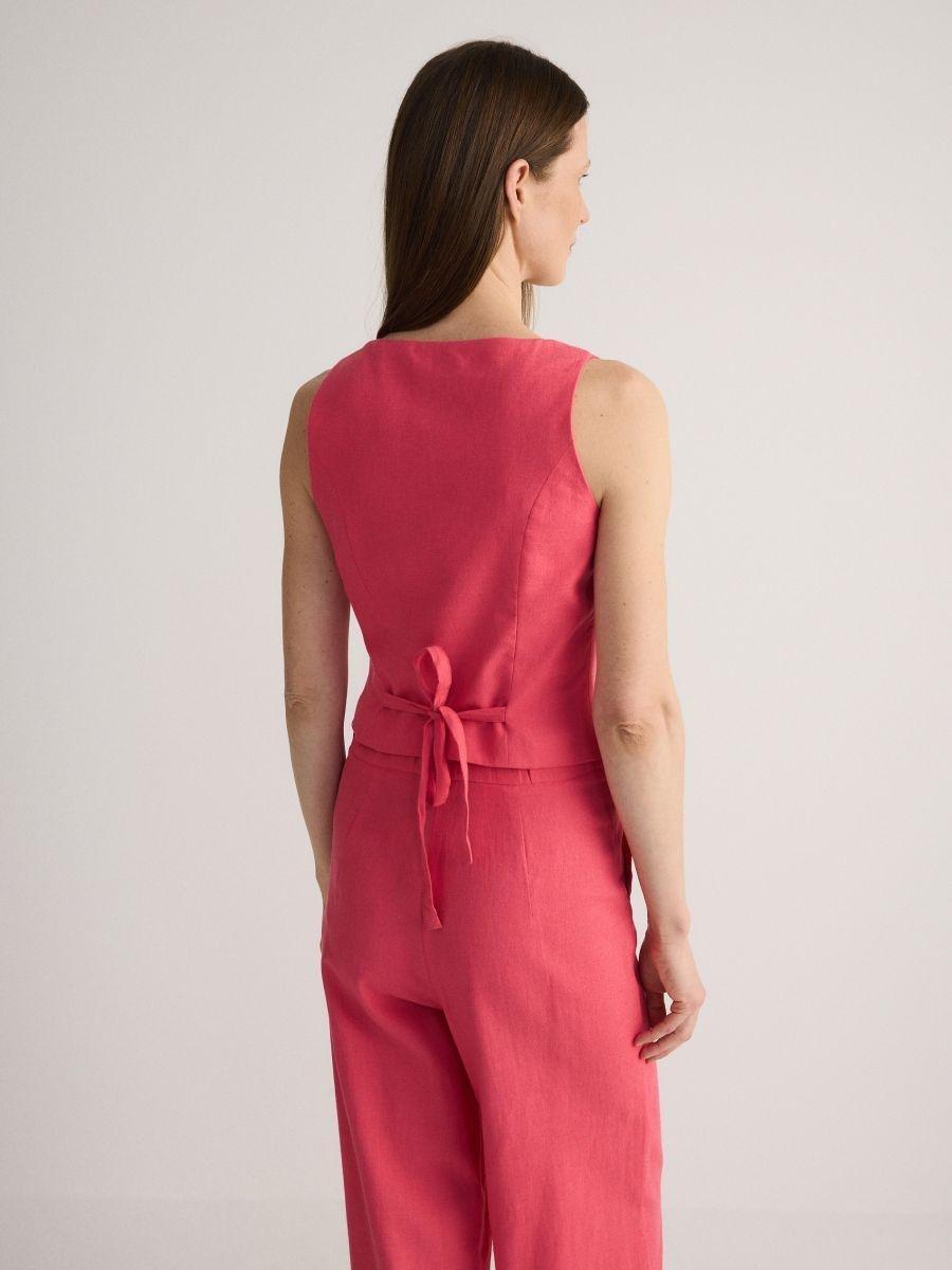 Red Linen Waistcoat, , large image number 1