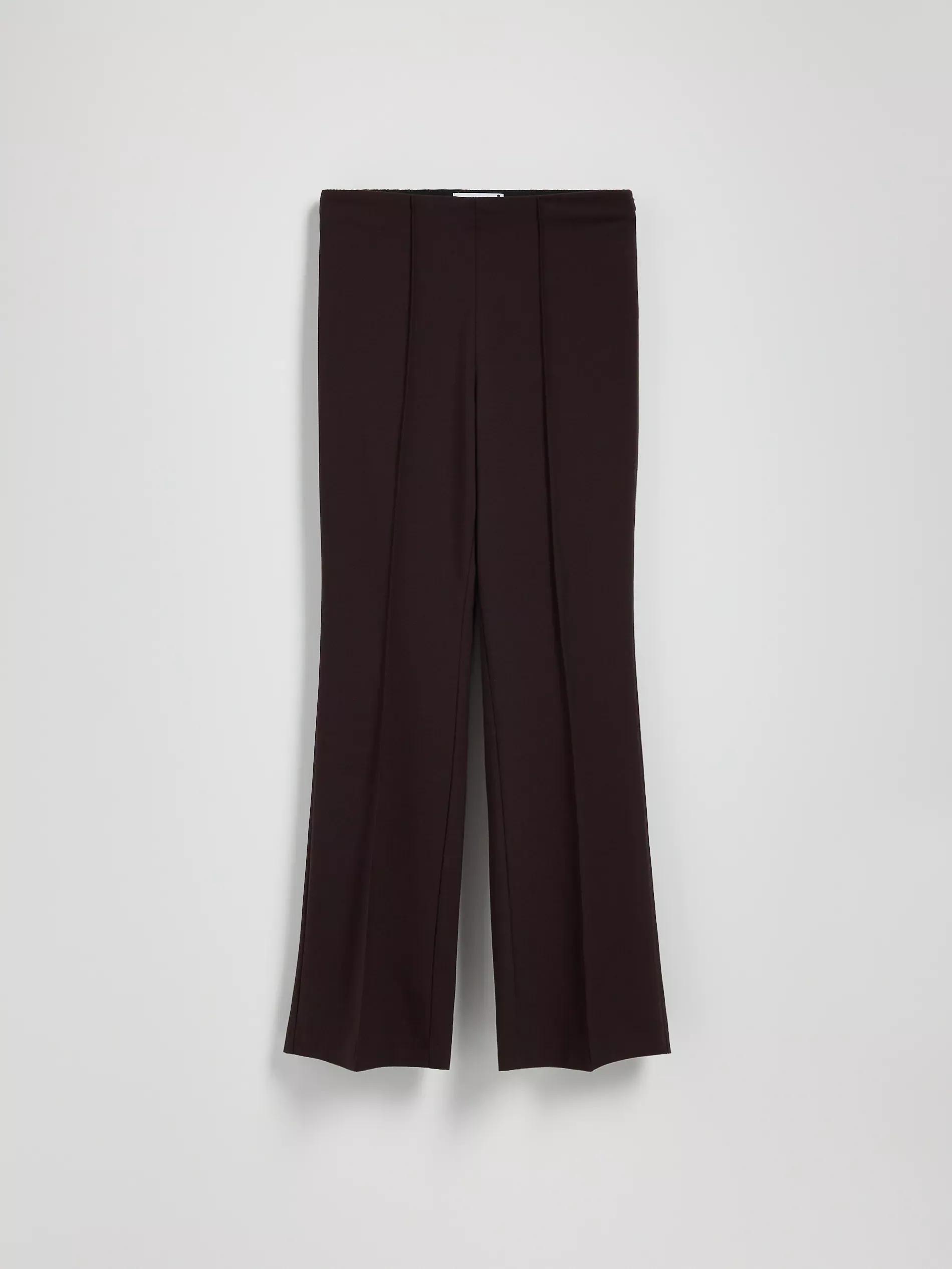 Brown Flared, Striped Pants, , large image number 0