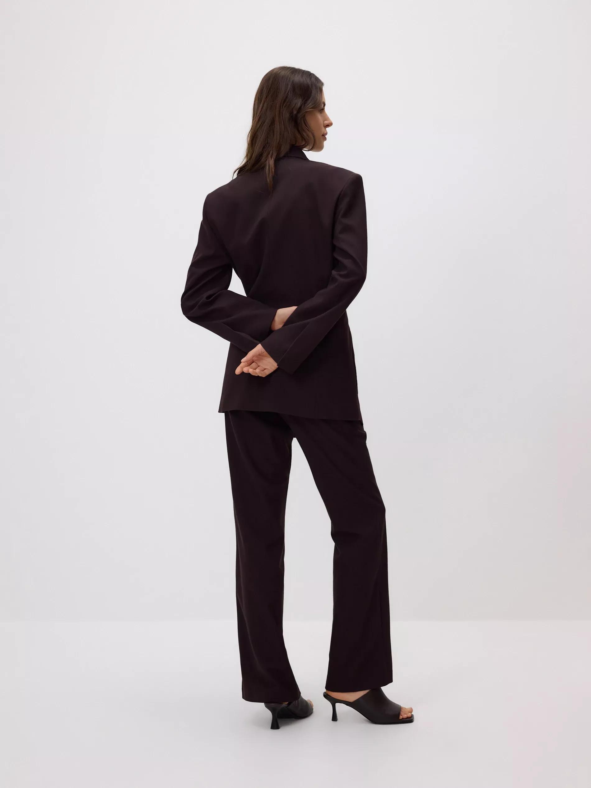 Brown Flared, Striped Pants, , large image number 2