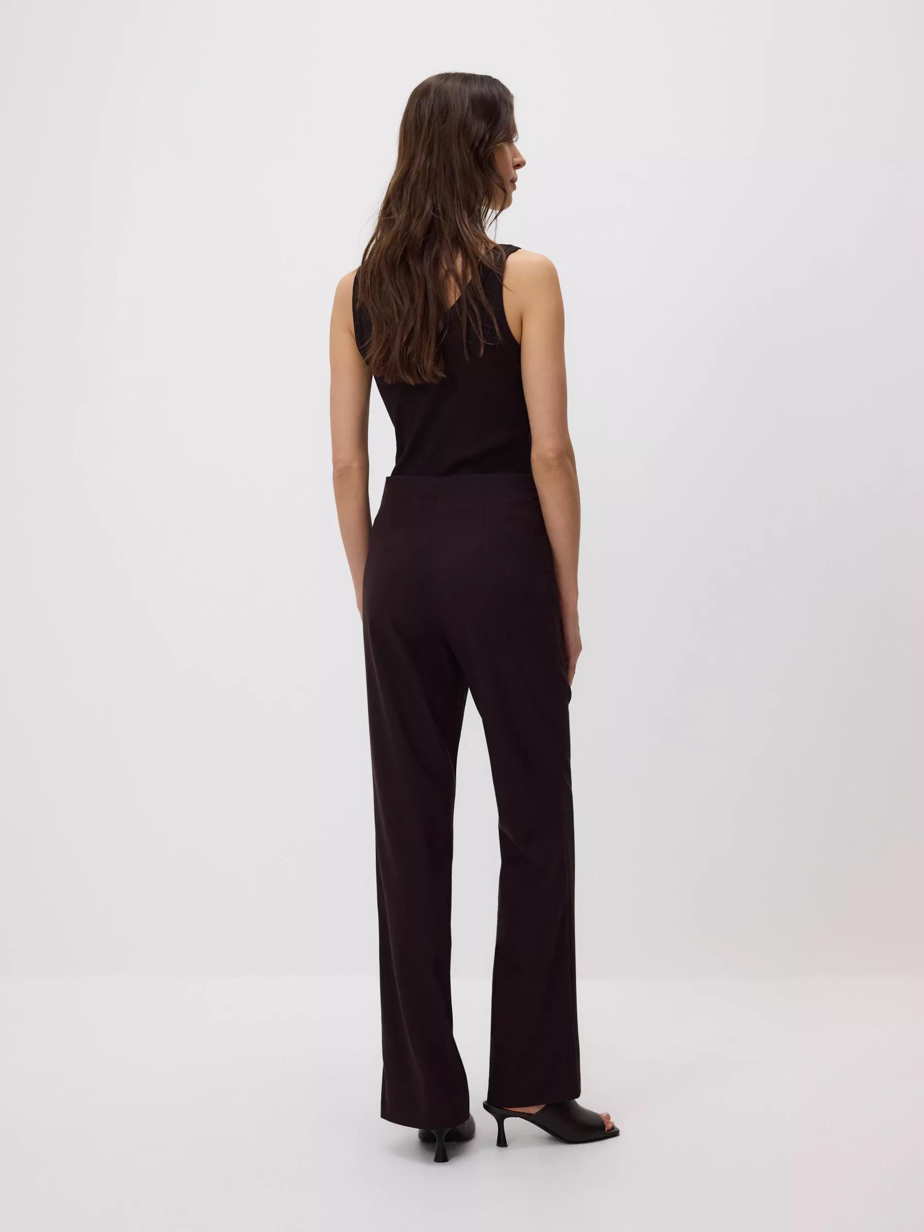 Brown Flared, Striped Pants, , large image number 3