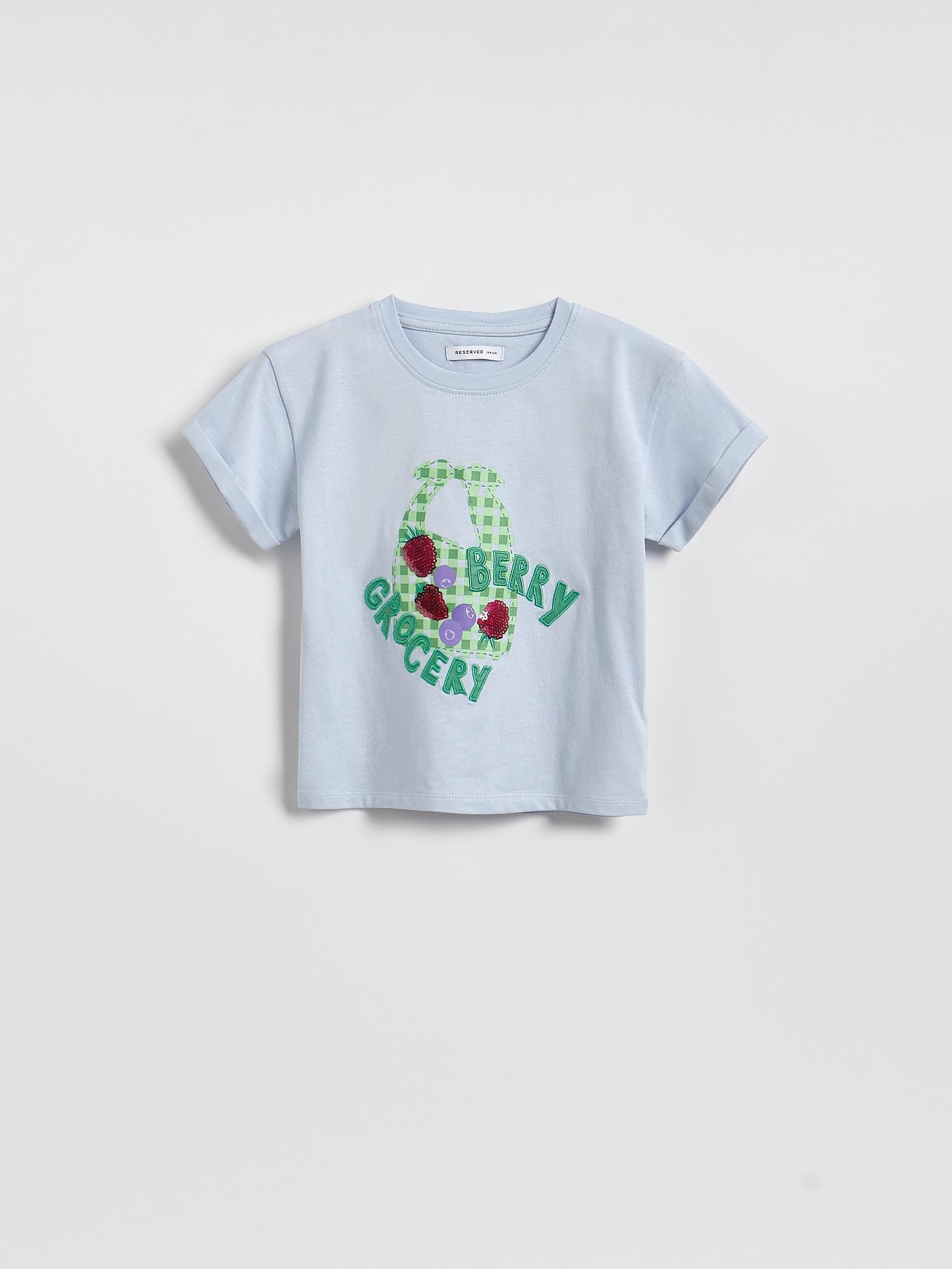 Blue T-Shirt With Applique, Blue, large image number 0