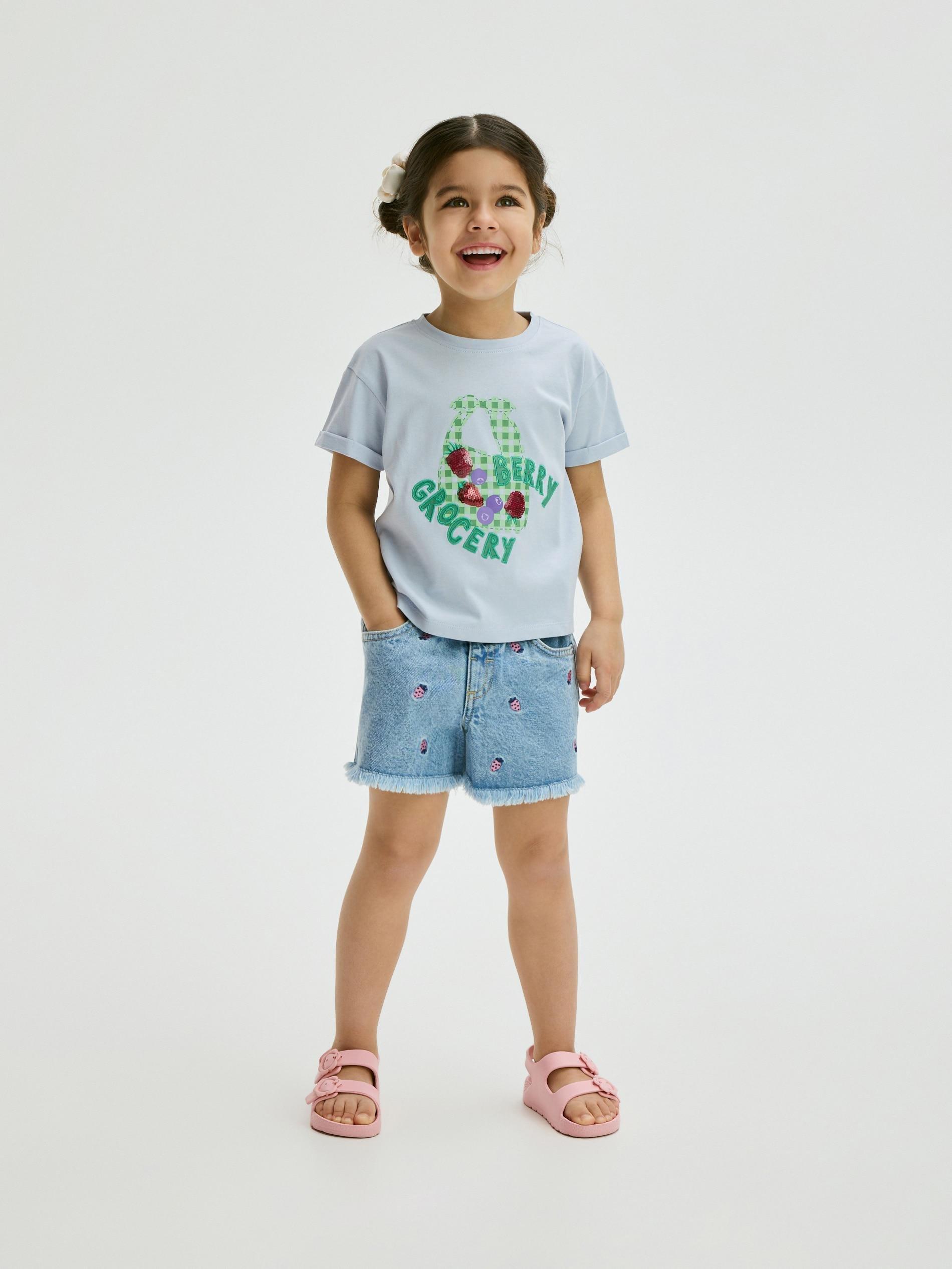 Blue T-Shirt With Applique, Blue, large image number 1