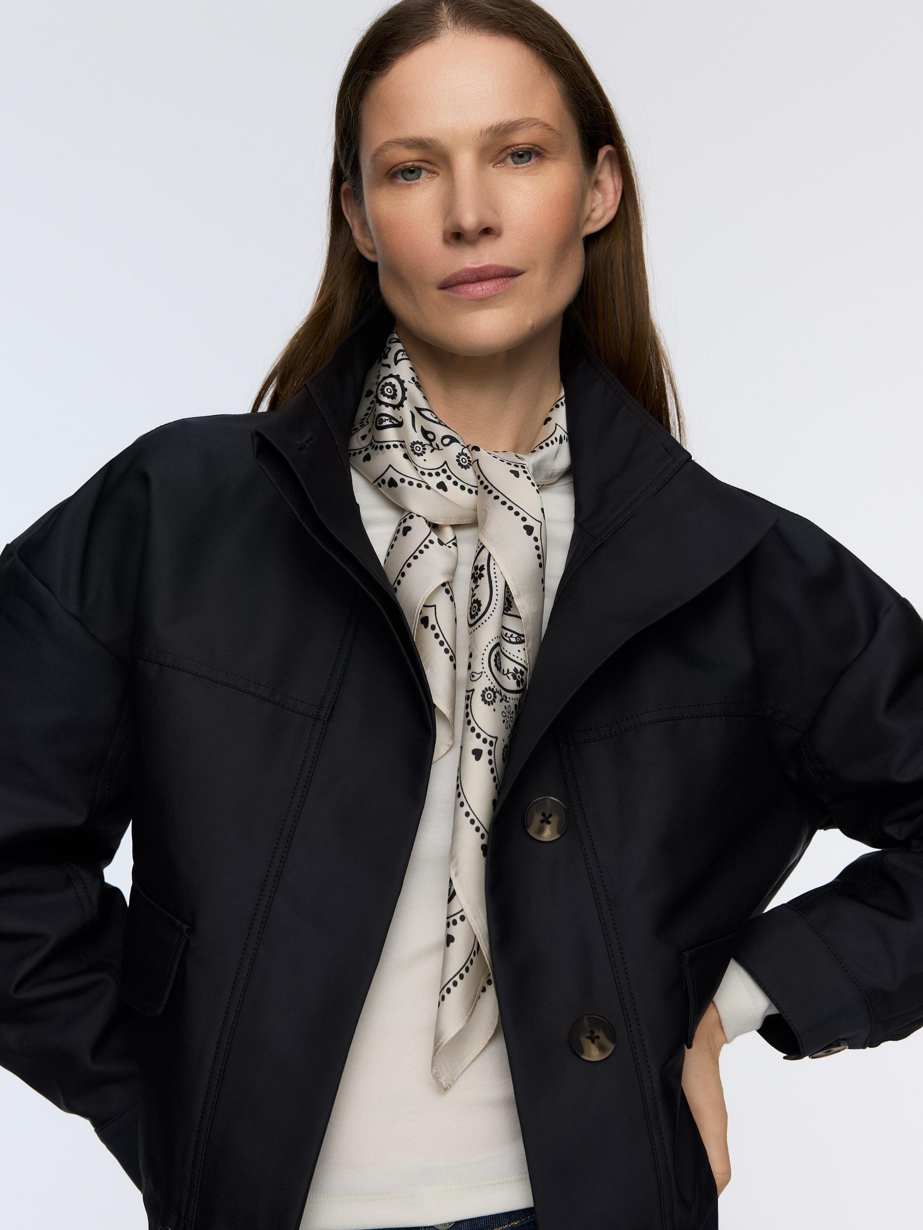 Cream Patterned Neckerchief, Ivory, medium