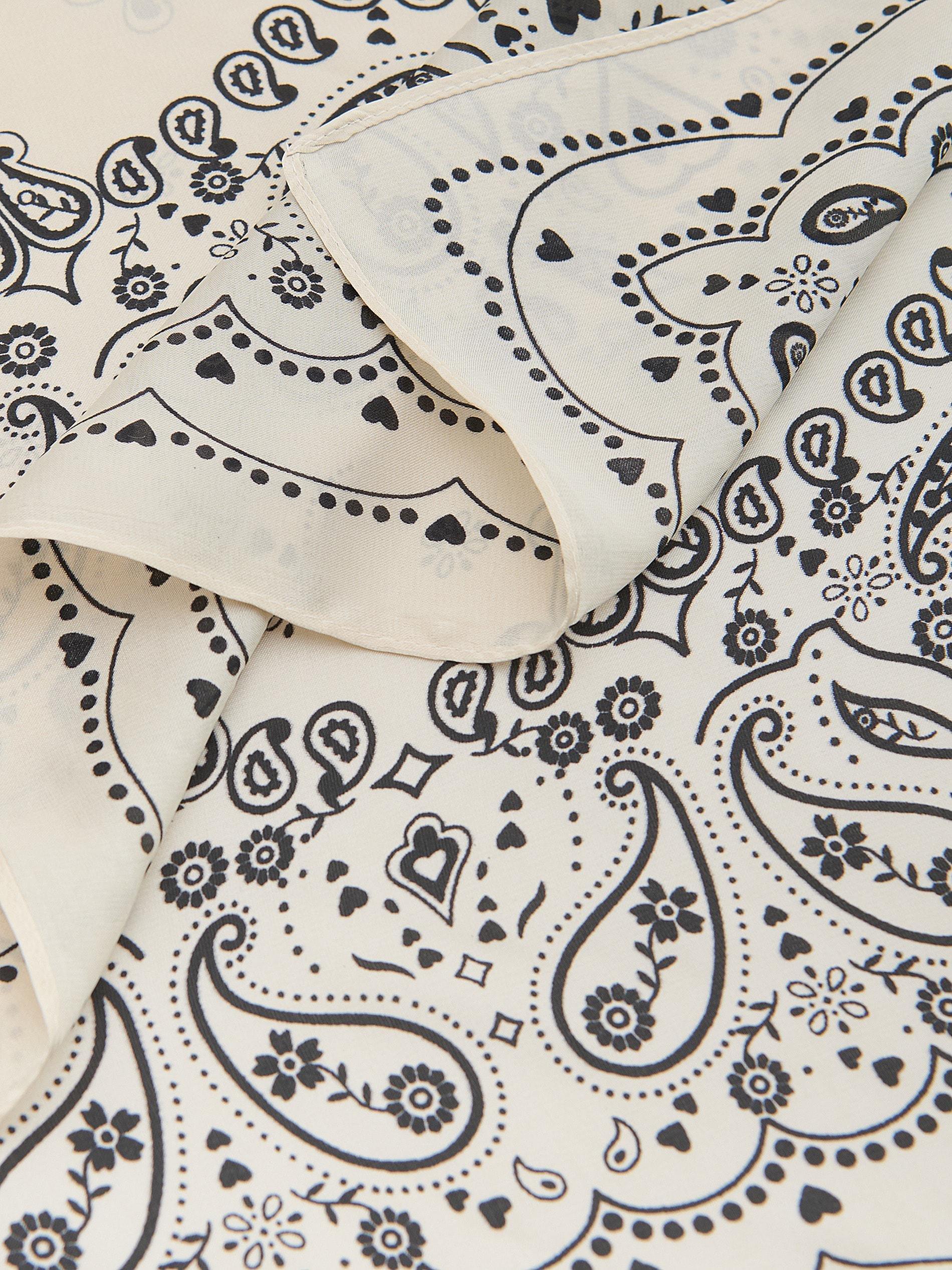 Cream Patterned Neckerchief, Ivory, large image number 5