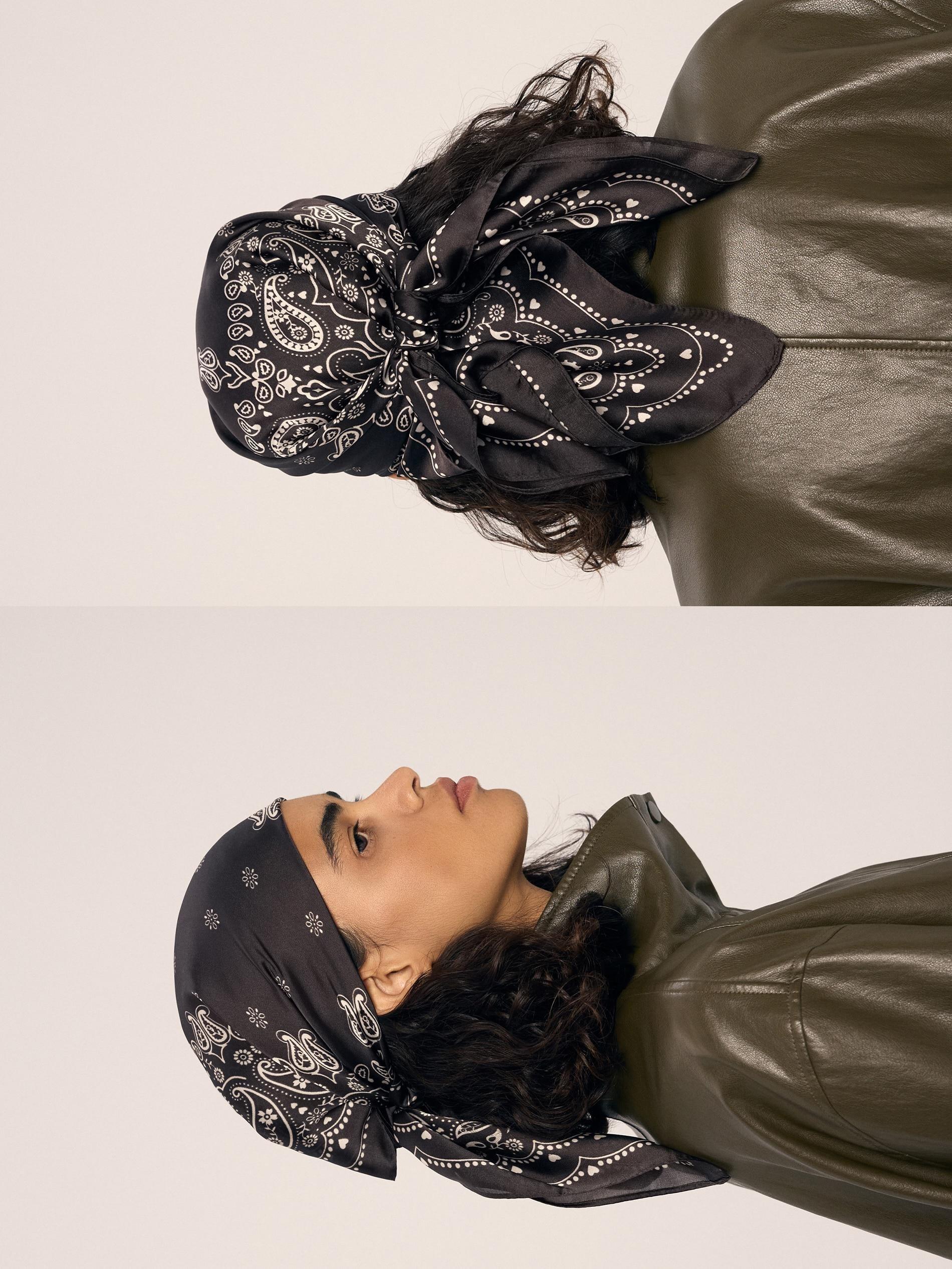 Brown Patterned Neckerchief, Brown, medium