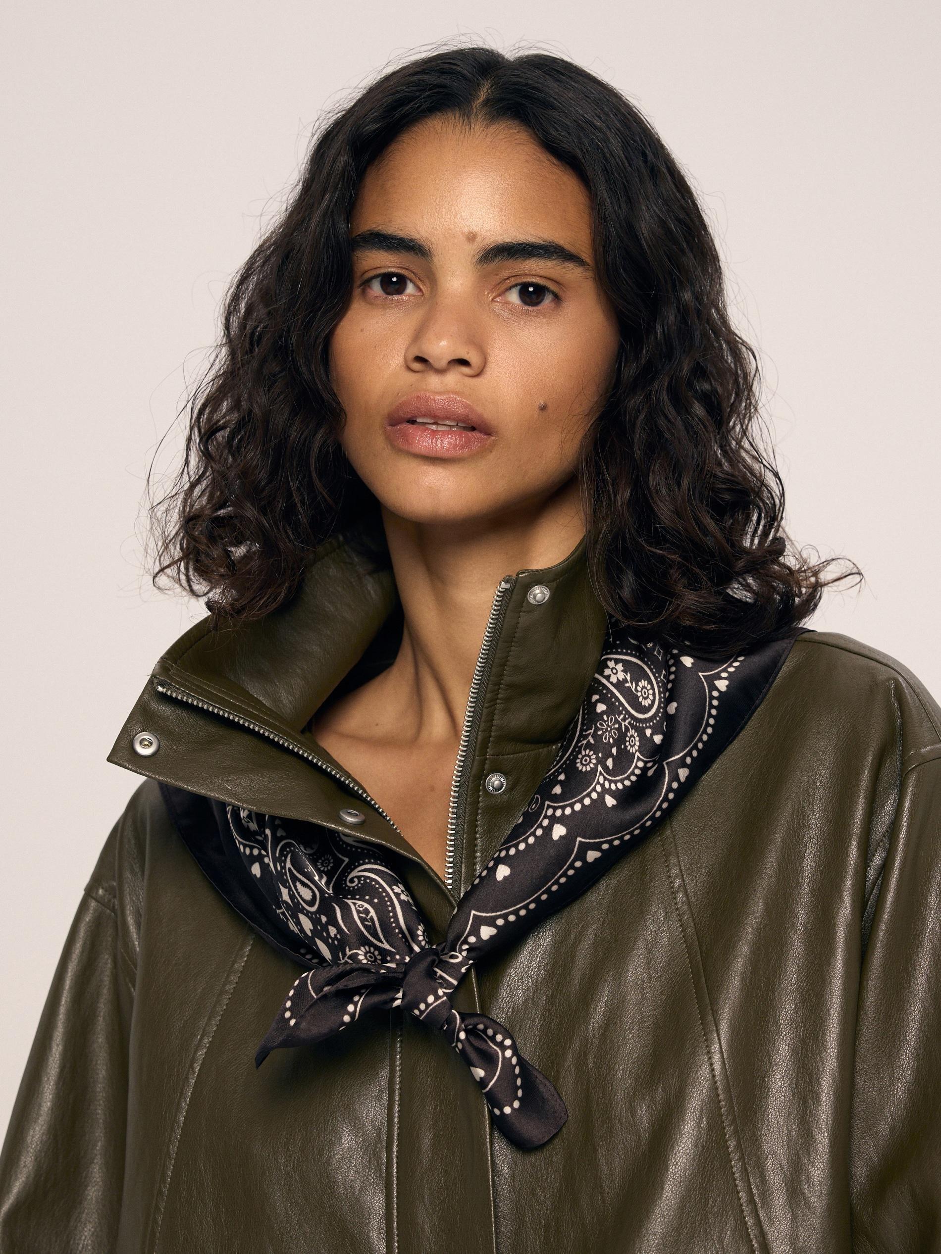 Brown Patterned Neckerchief, Brown, medium