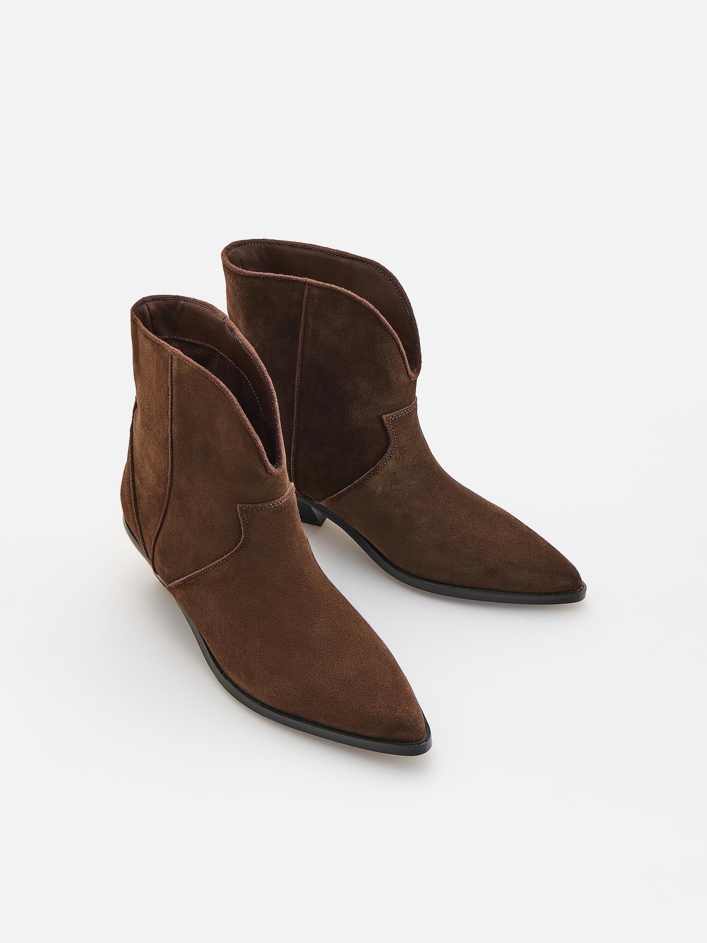 Brown Suede Ankle Boots, Brown, medium