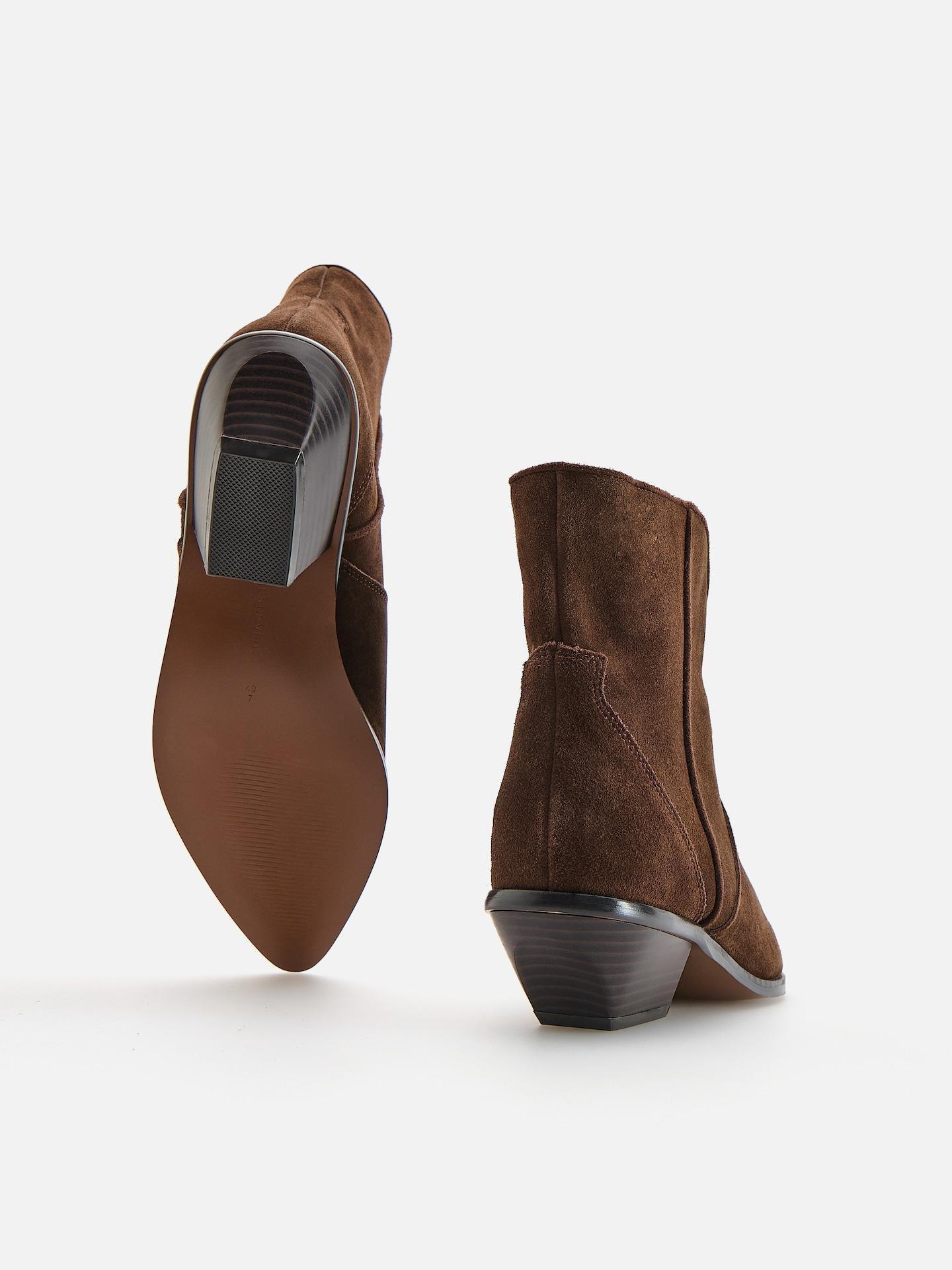 Brown Suede Ankle Boots, Brown, medium