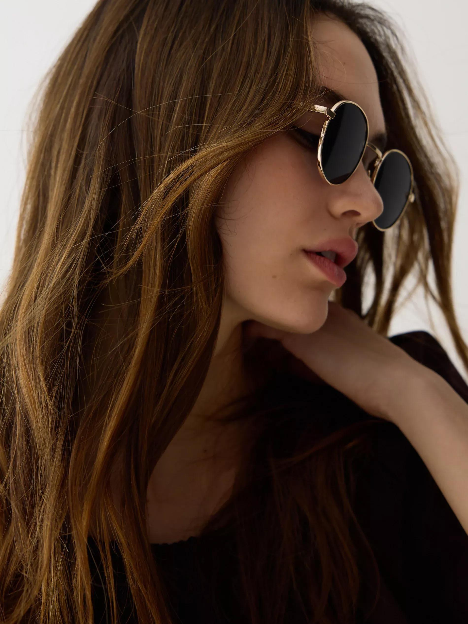 Black Metal Sunglasses, Black, large image number 3