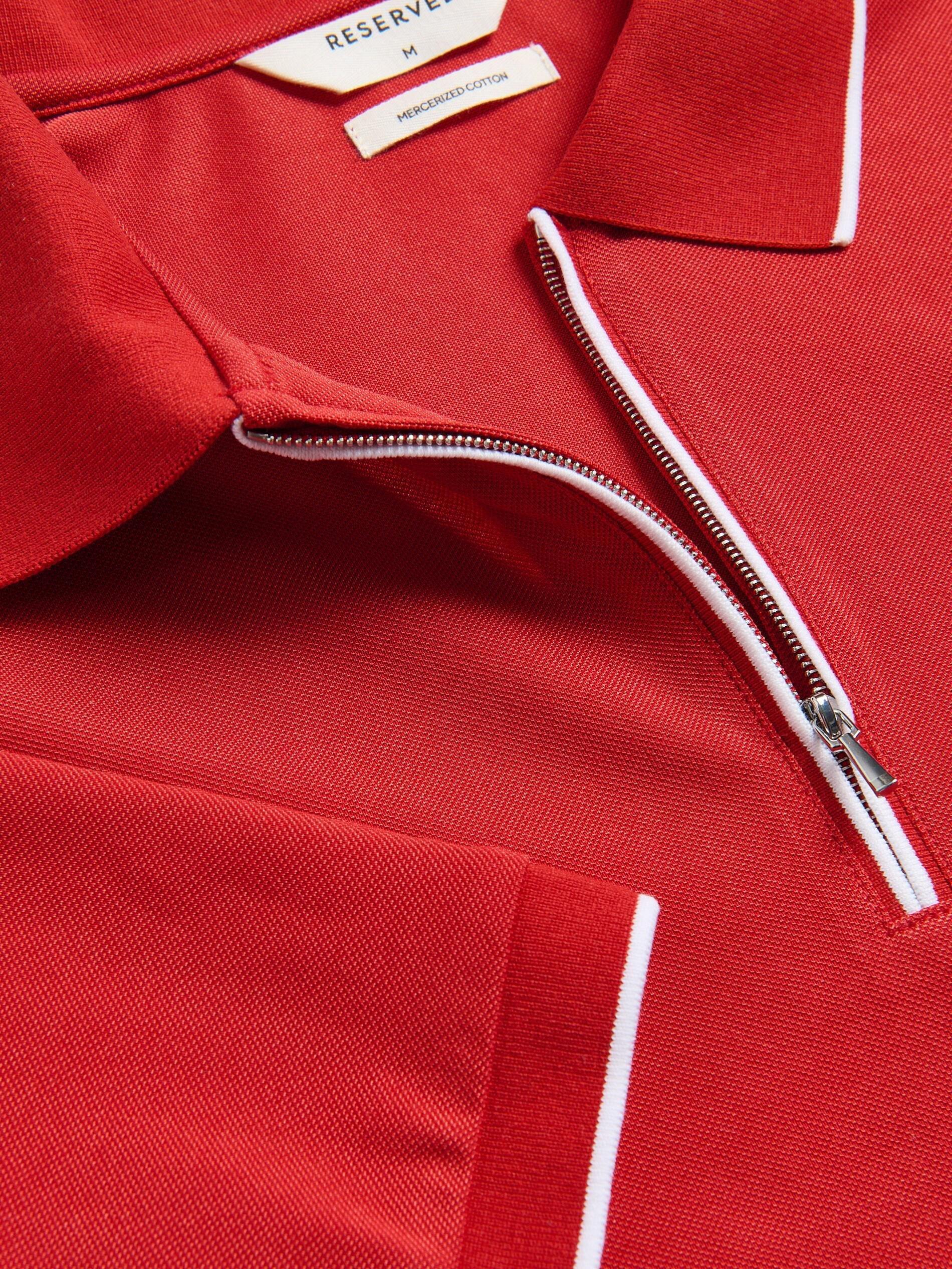 Red Mercerized Cotton Polo Shirt, Red, large image number 5