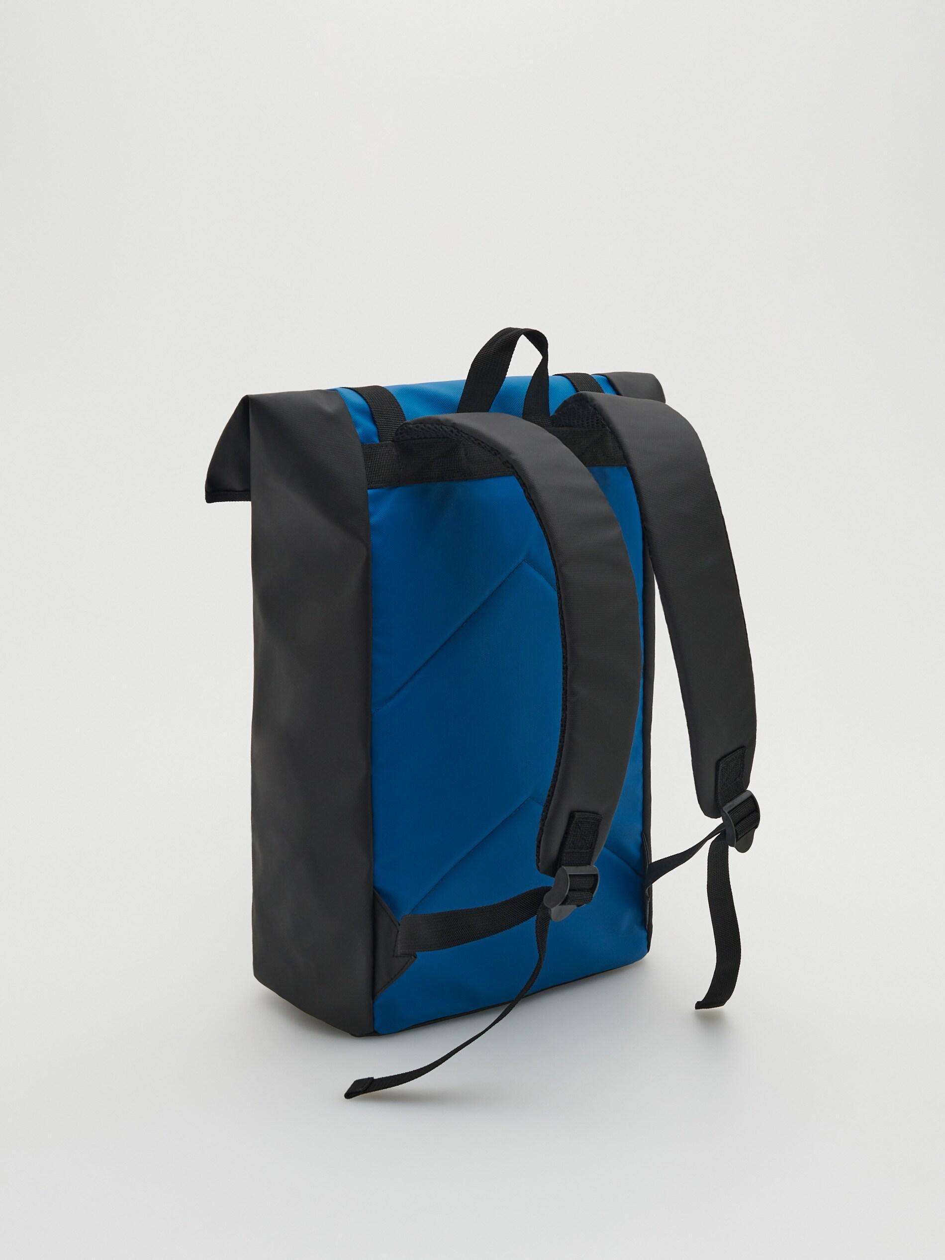 Turquoise Combined Fabrics Backpack, Unisex Kids, , large image number 5
