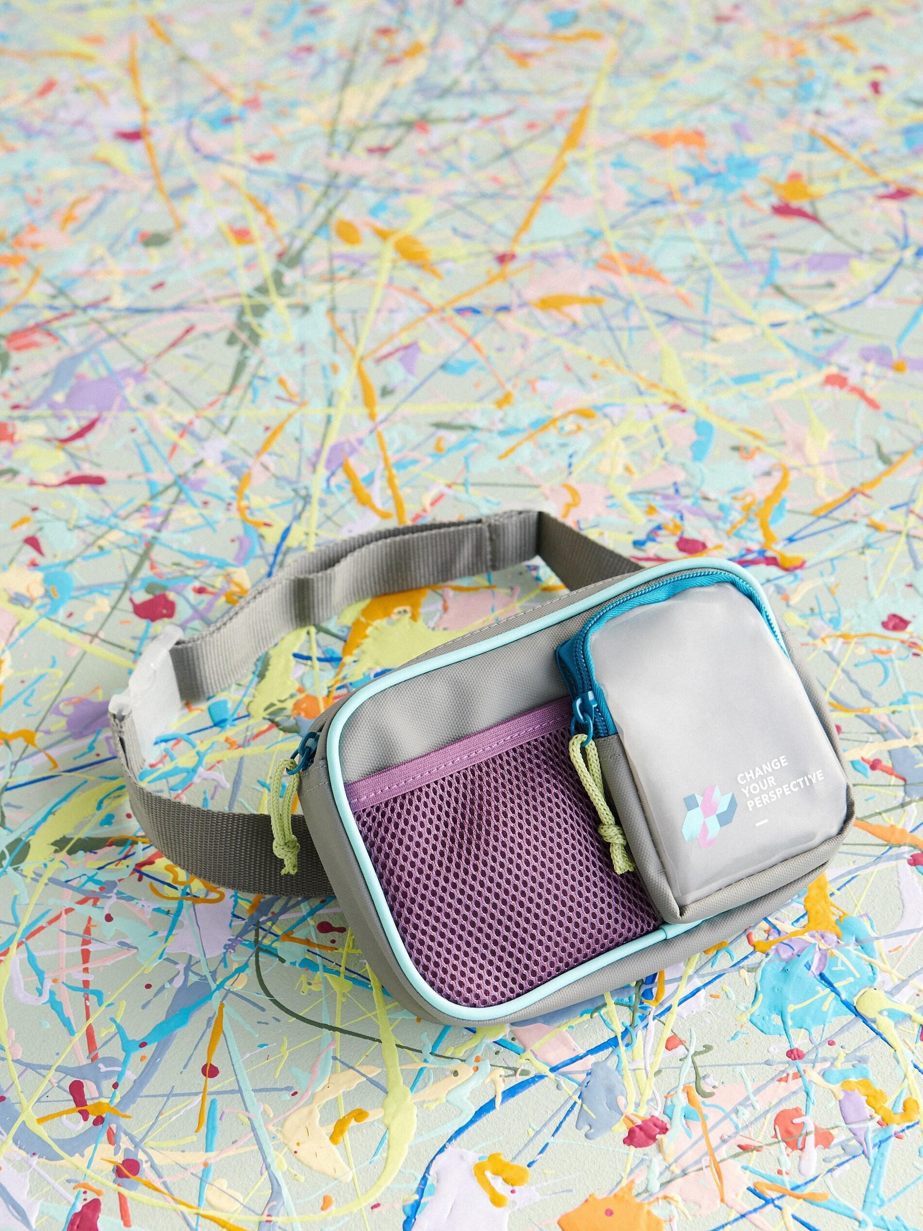 Light grey Multicoloured bum bag with pockets, , large image number 5
