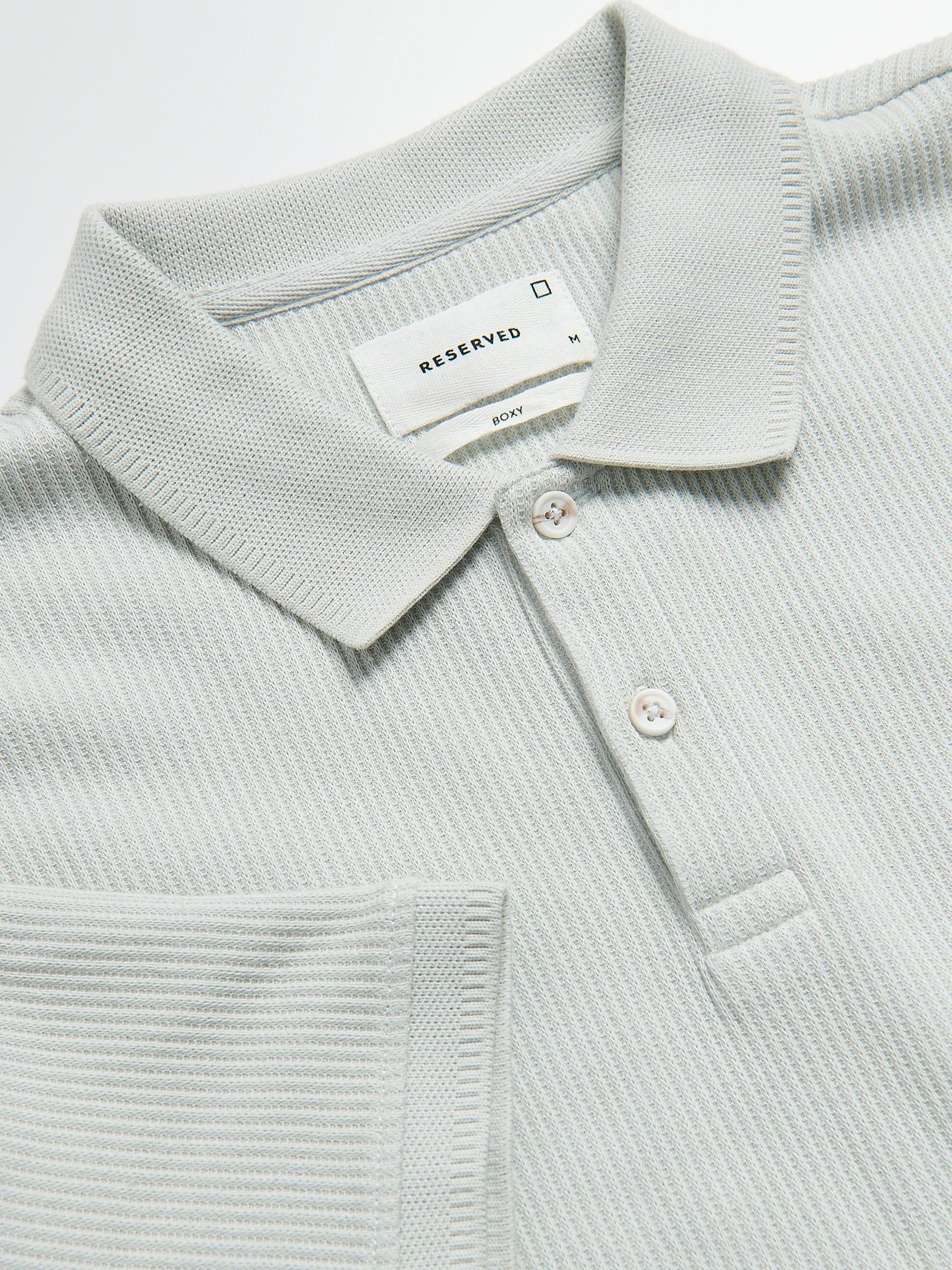 PALE BLUE Comfort fit structural fabric polo shirt, Blue, large image number 4