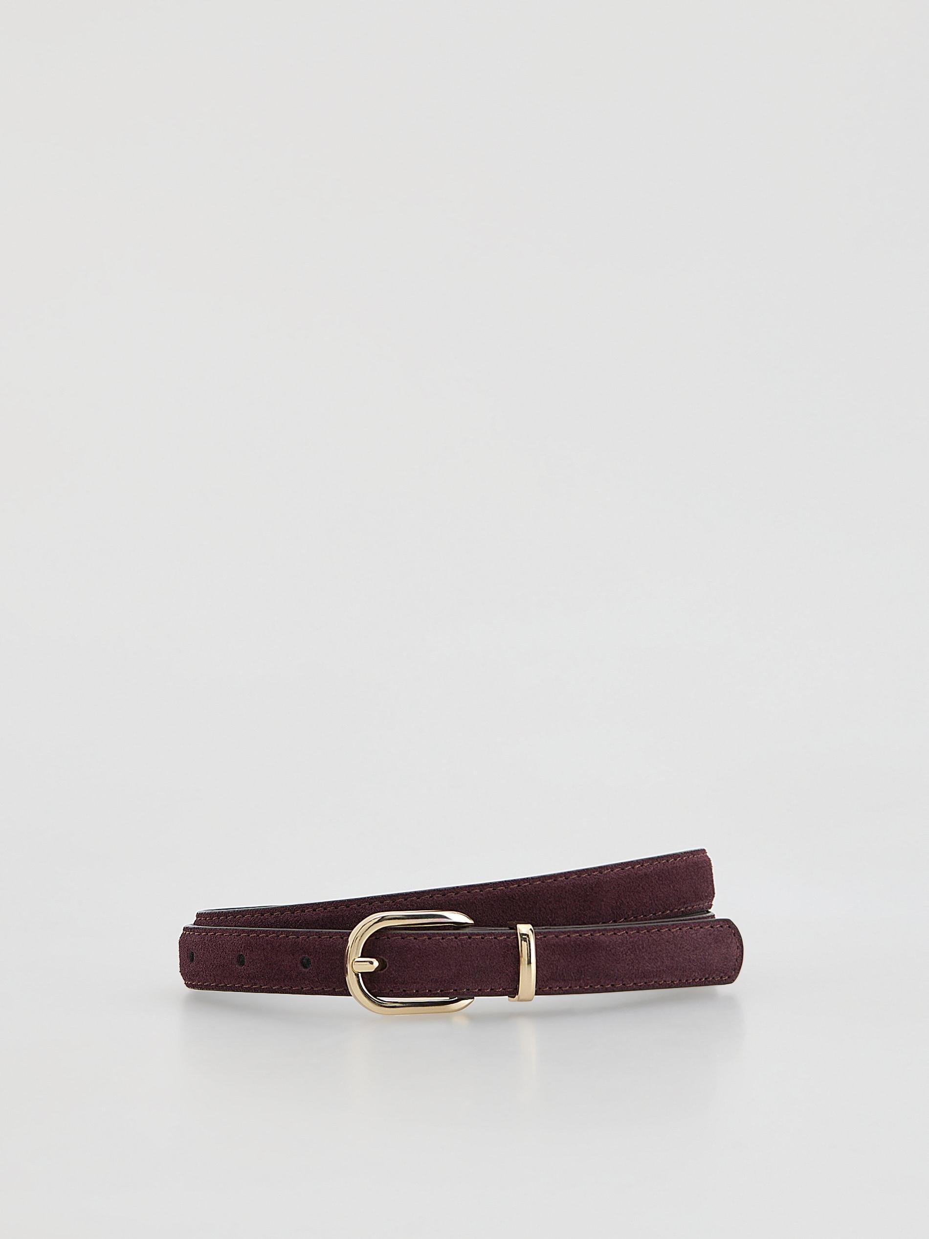 Purple Suede Belt With Buckle, Purple, medium