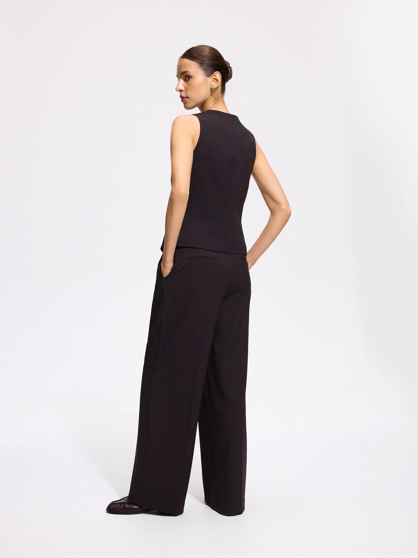 Brown Wide Trousers With Crease, Brown, large image number 3