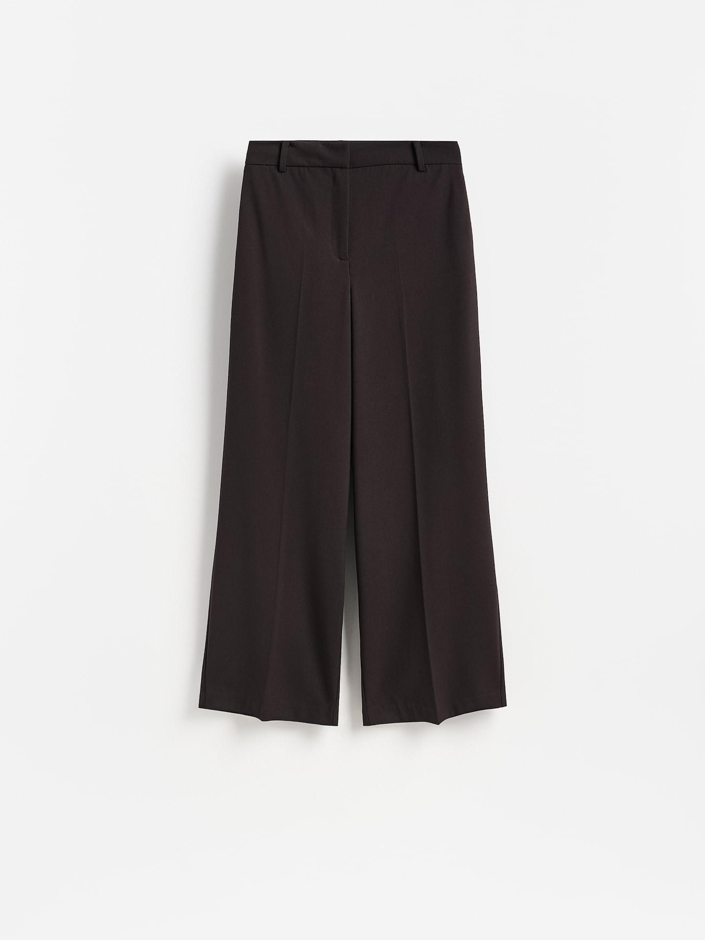 Brown Wide Trousers With Crease, Brown, large image number 4