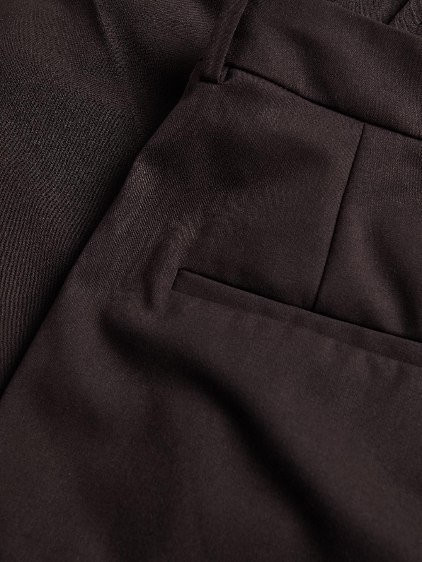 Brown Wide Trousers With Crease, Brown, large image number 5