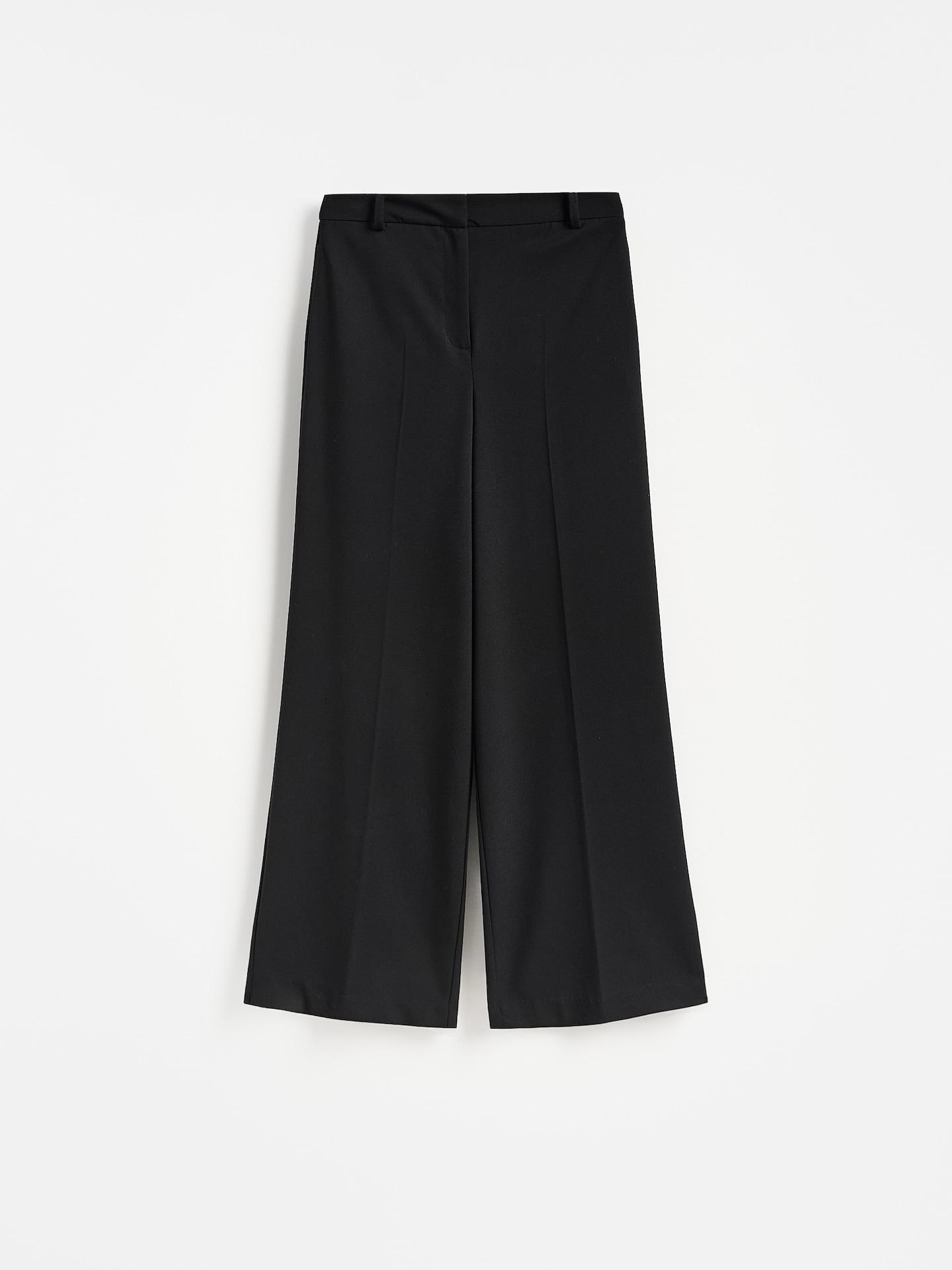 Black Wide Trousers With Crease, Black, large image number 3