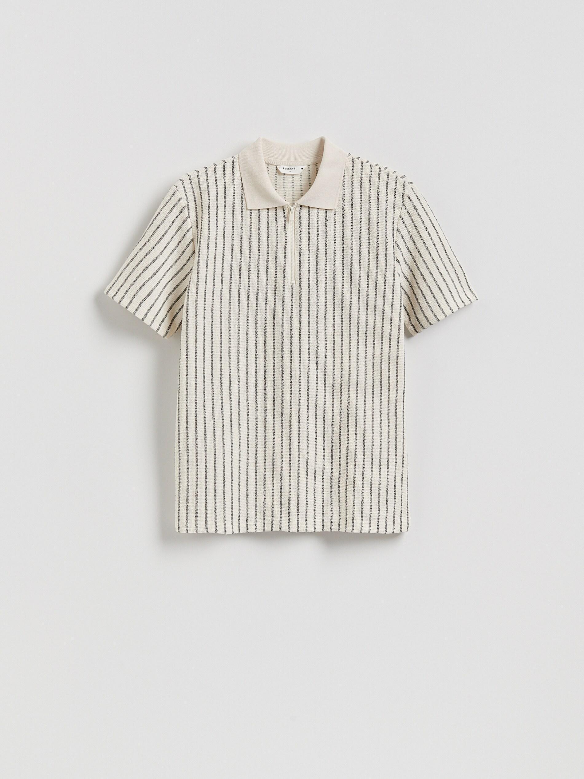 CREAM Comfort fit stripe polo shirt, Ivory, large image number 3