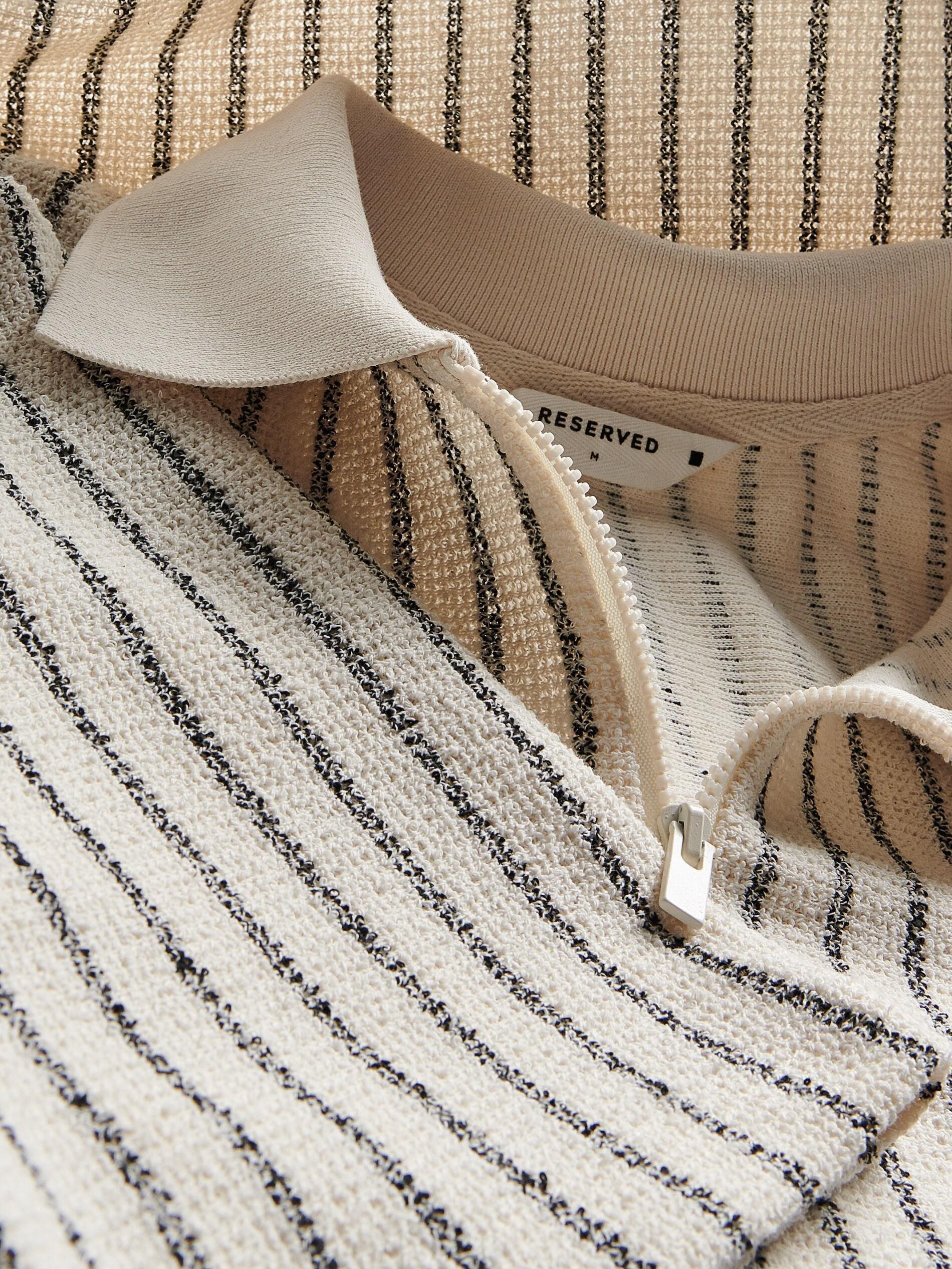 CREAM Comfort fit stripe polo shirt, Ivory, large image number 4