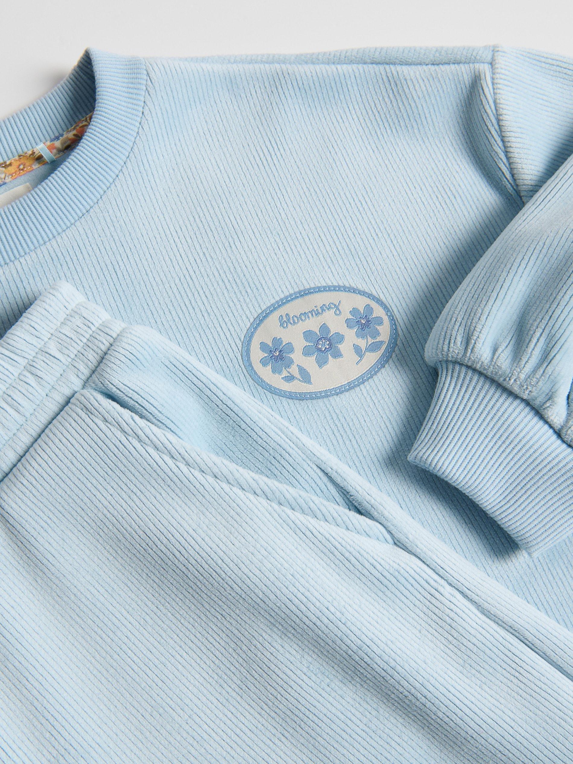 Blue Jersey Set, Kids Girls, Blue, large image number 3