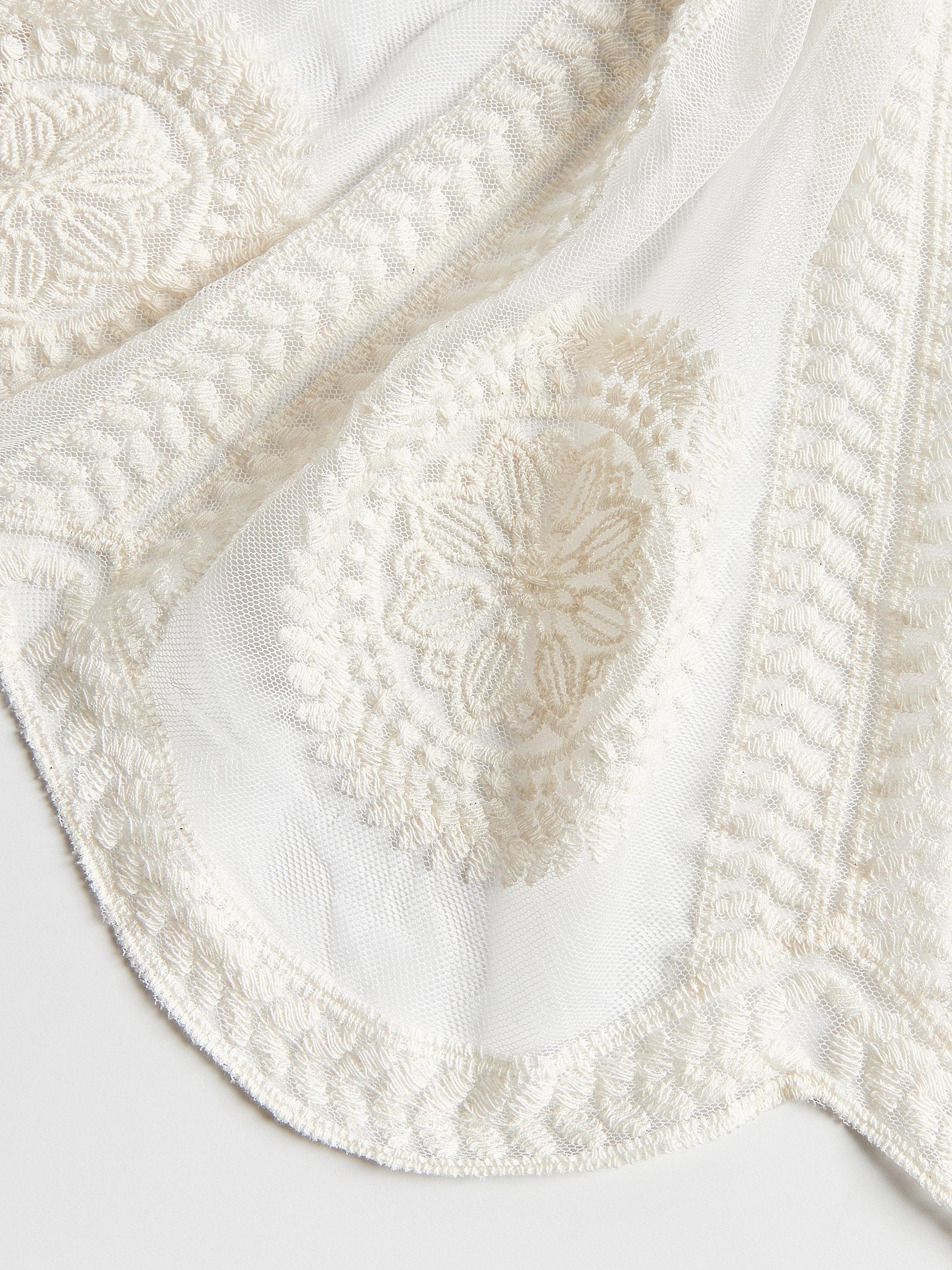 Cream Cotton Rich Beach Cover-Up, Ivory, large image number 2