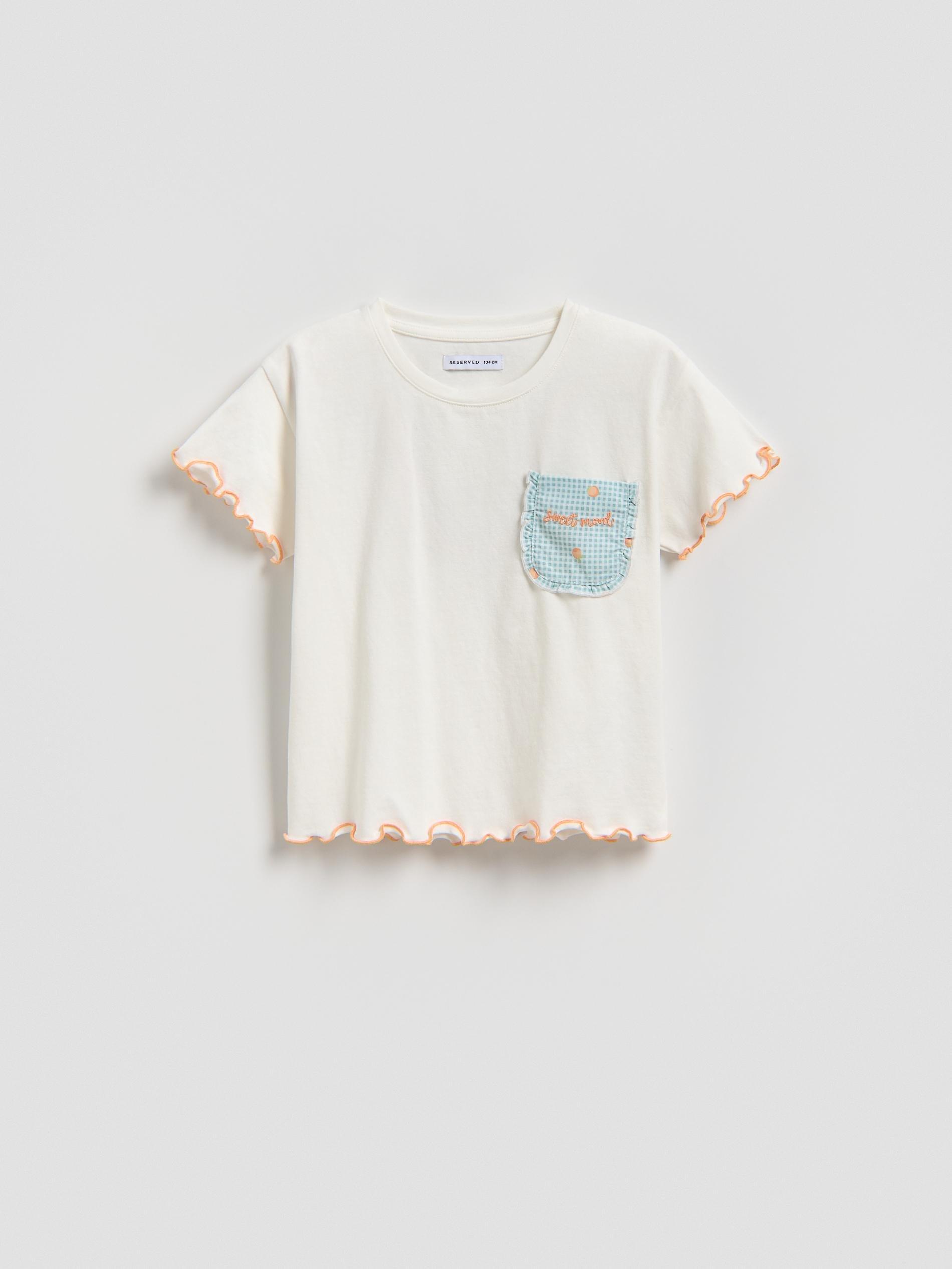 Cream T-Shirt With Applique, Ivory, large image number 0