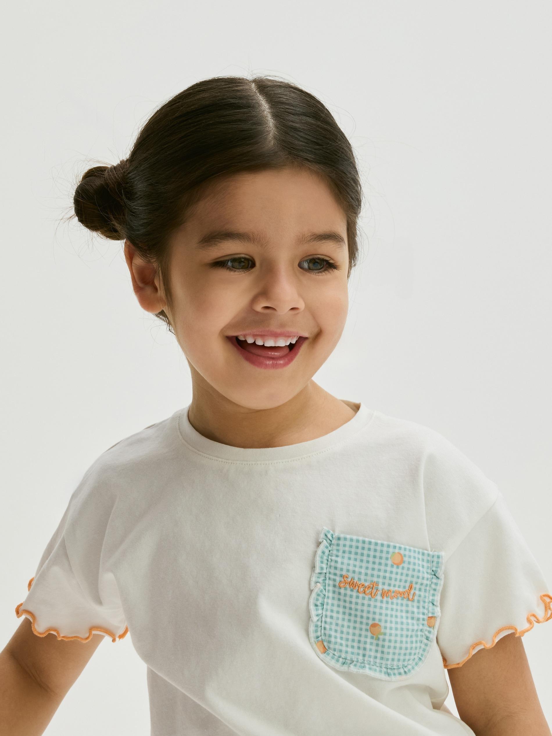 Cream T-Shirt With Applique, Ivory, large image number 1