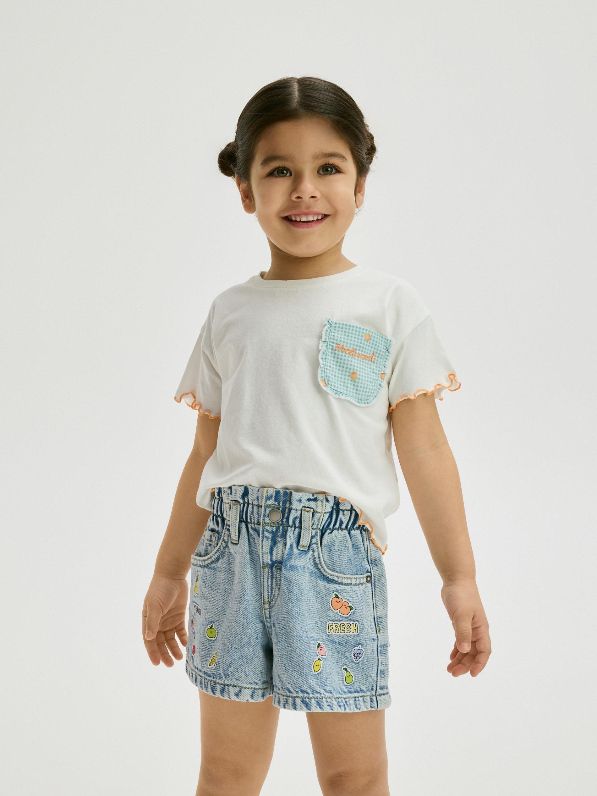 Cream T-Shirt With Applique, Ivory, large image number 4