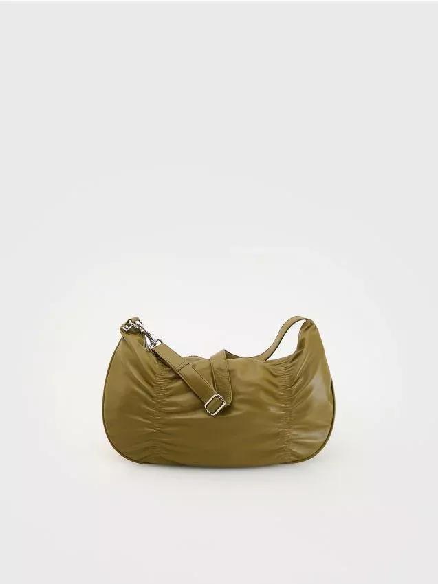 Brown Baguette Bag, Khaki, large image number 0