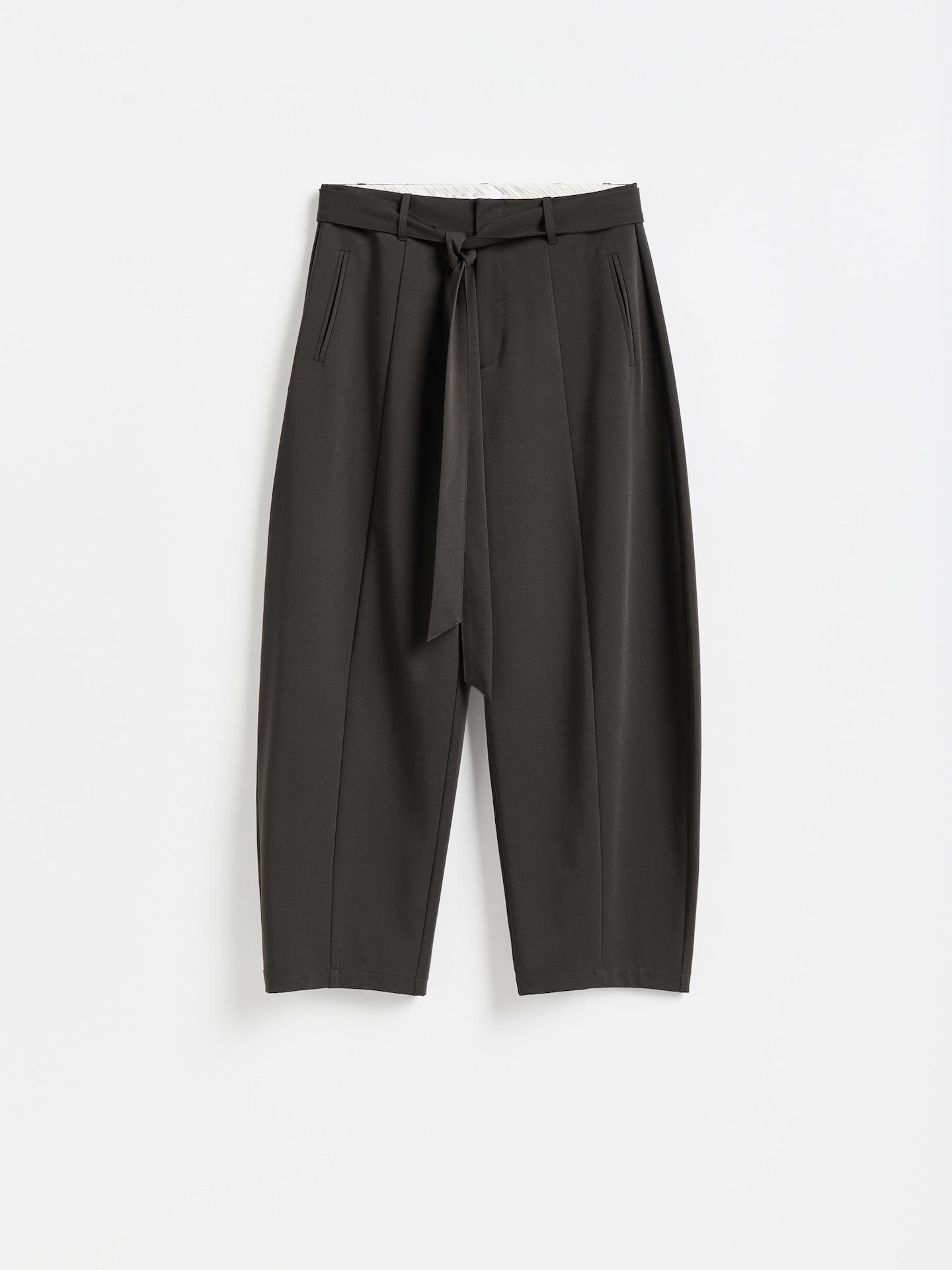 Green Barrel Leg Trousers With Tie, Green, large image number 3
