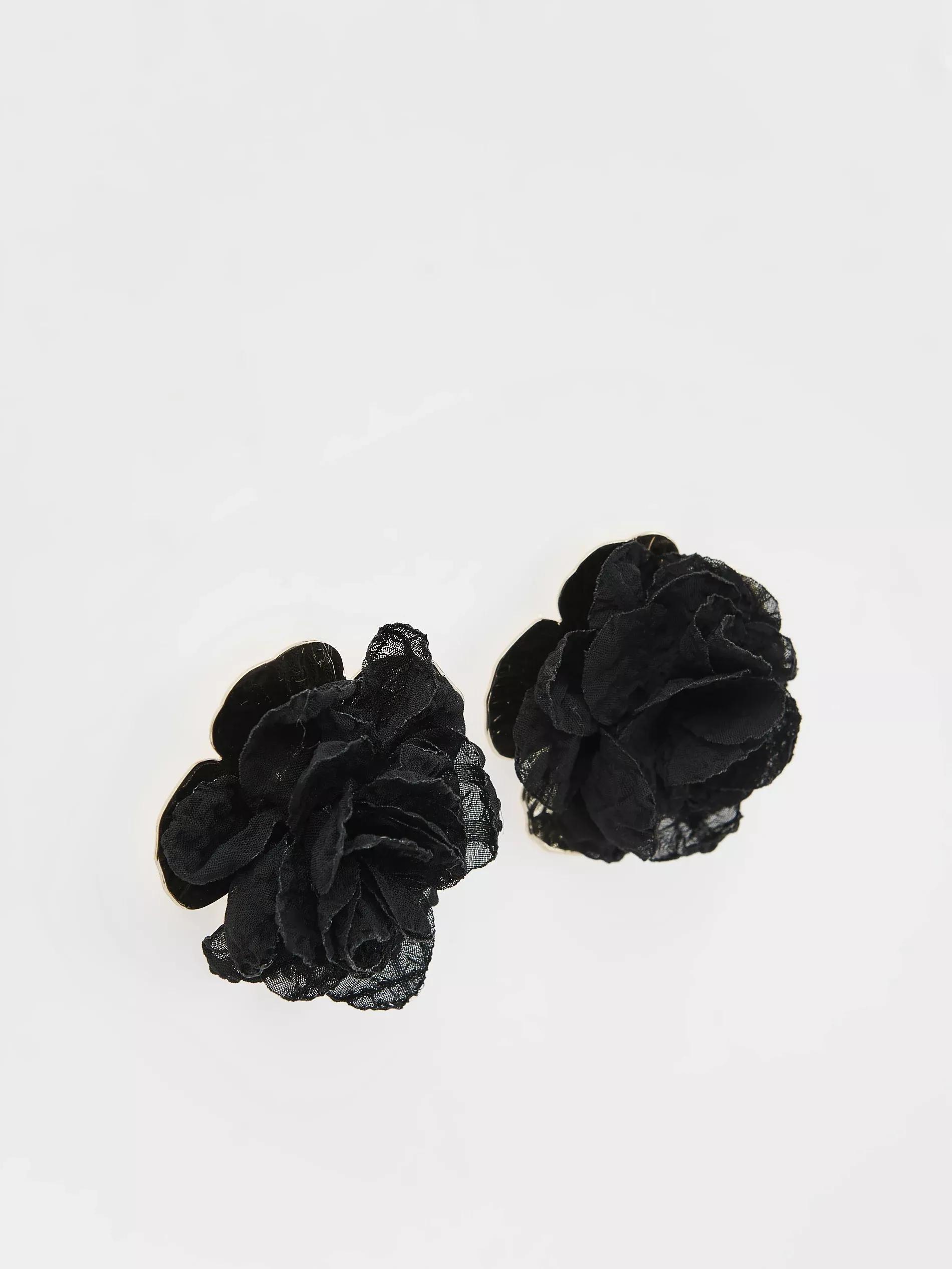 Black Earrings, Black, large image number 1
