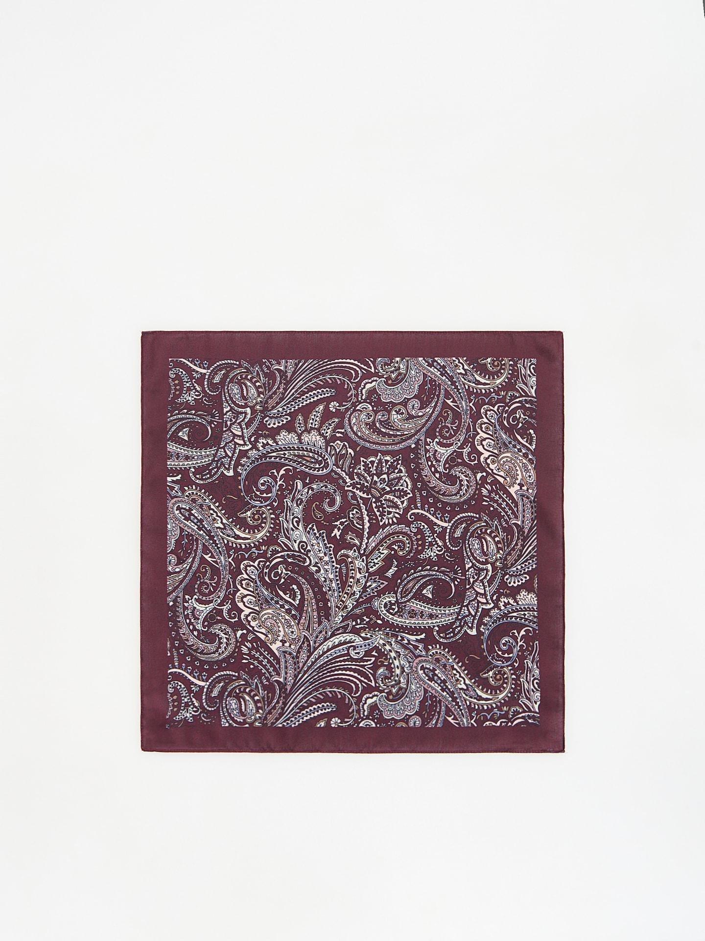 Red Patterned Bandanna, Burgundy, medium