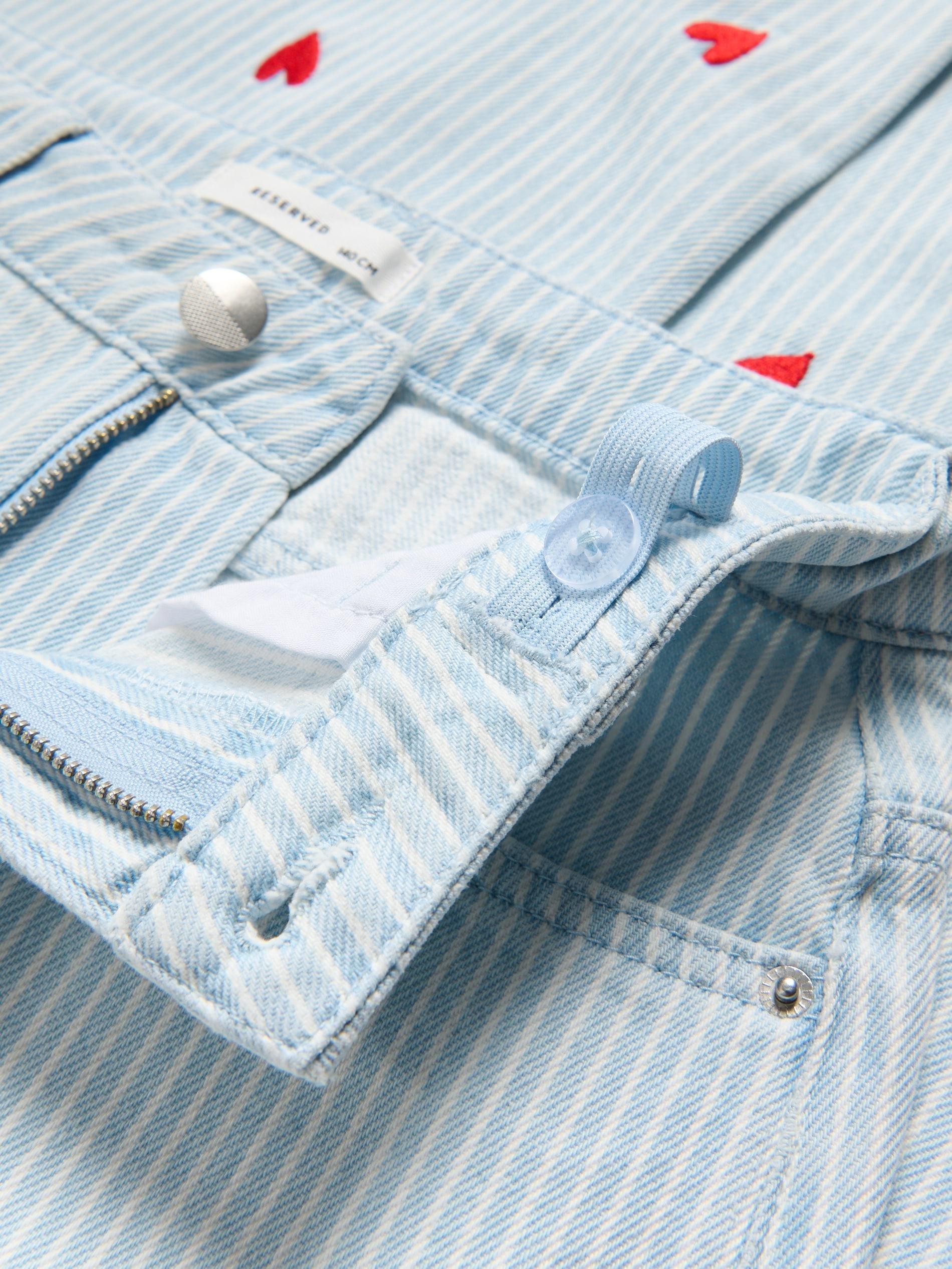 Blue Wide Leg Jeans With Embroidery Detailing, Blue, large image number 3