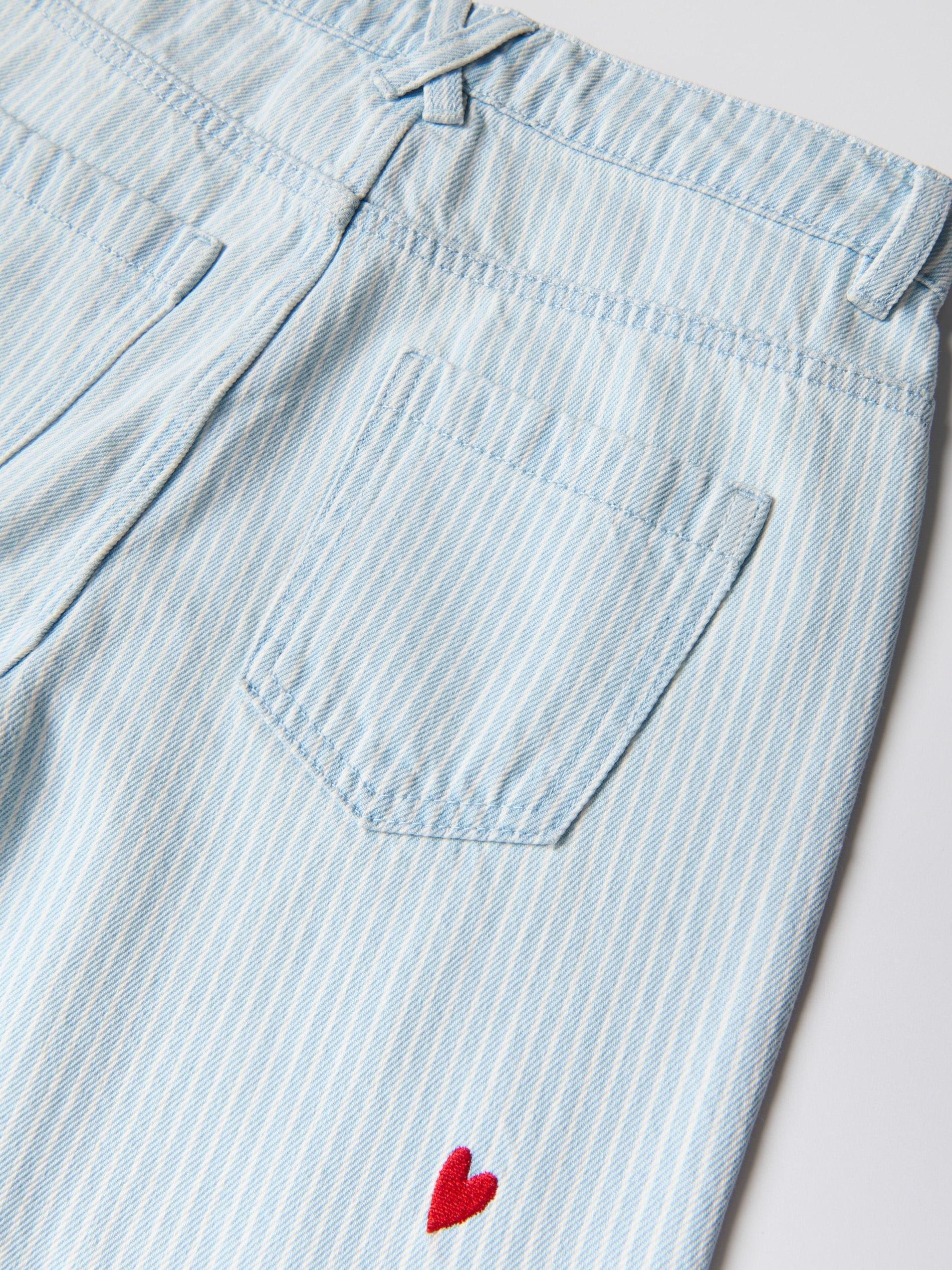 Blue Wide Leg Jeans With Embroidery Detailing, Blue, large image number 5