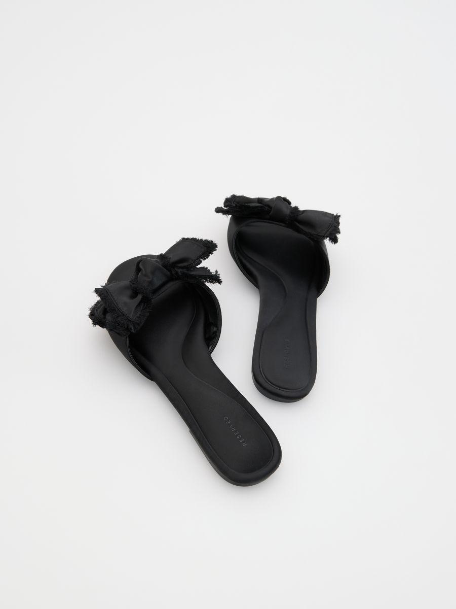 Black Sliders With Bow Detail, , large image number 2