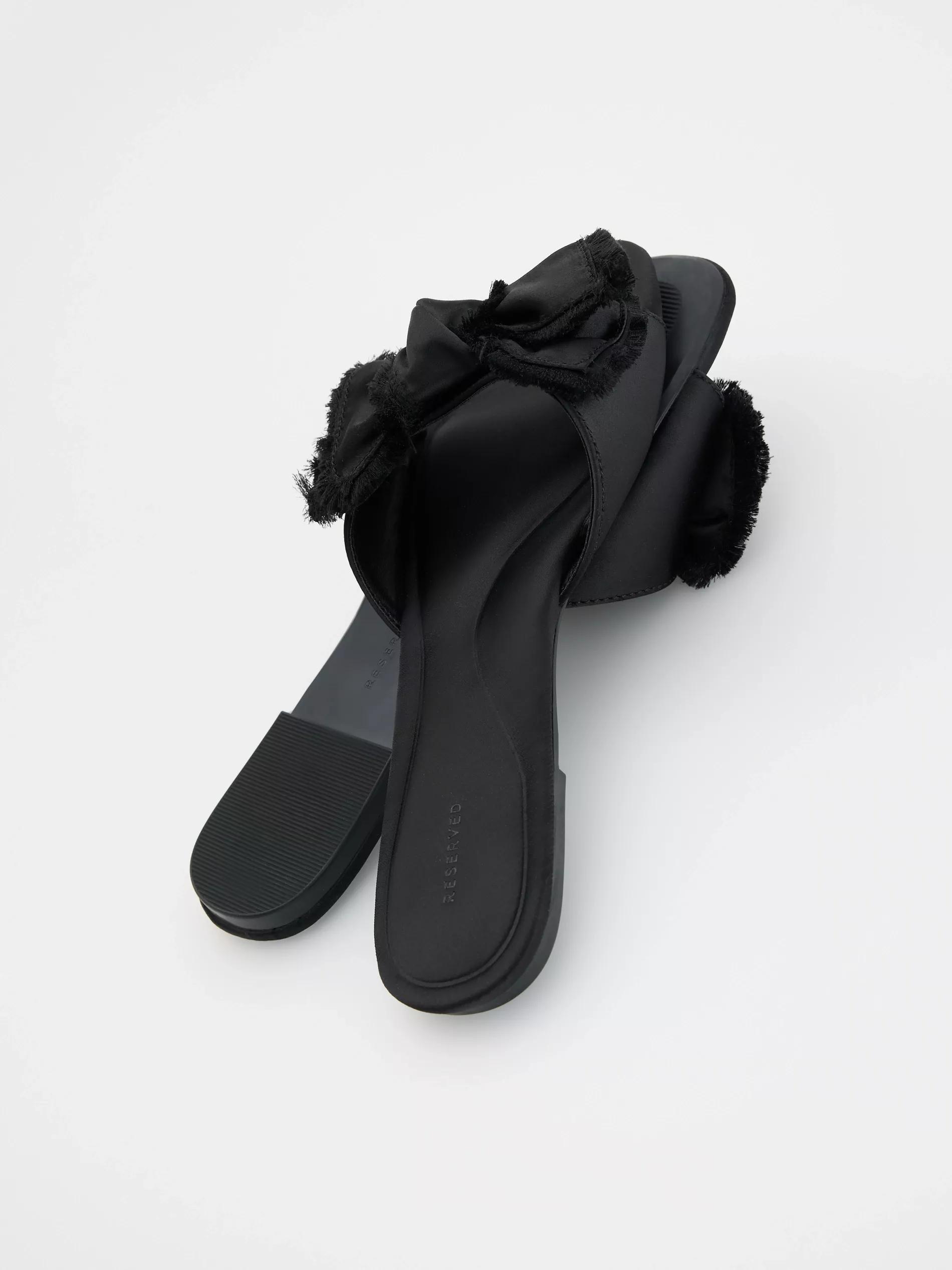 Black Sliders With Bow Detail, , large image number 3
