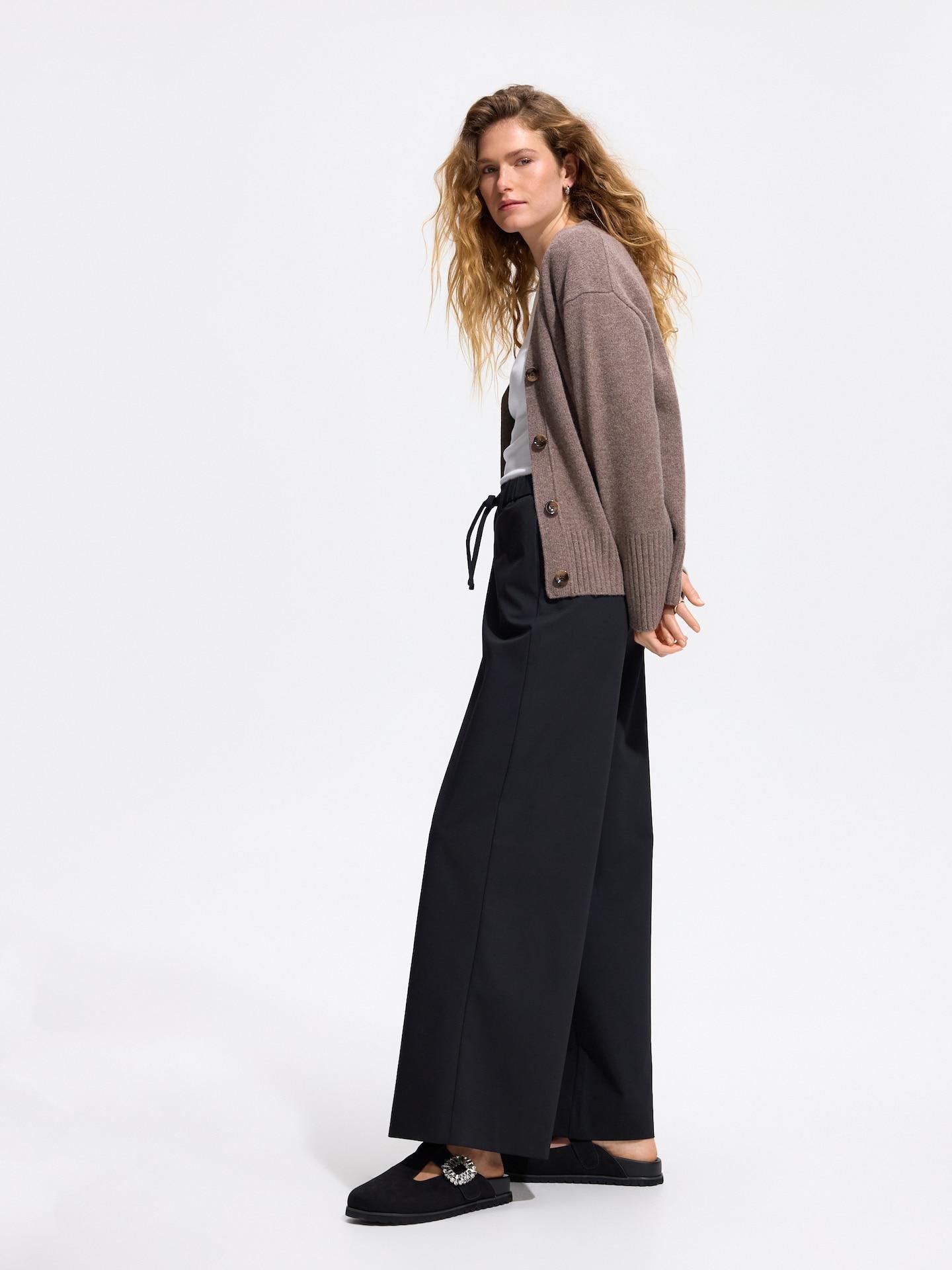 Black Trousers With Tie Detail, Black, medium