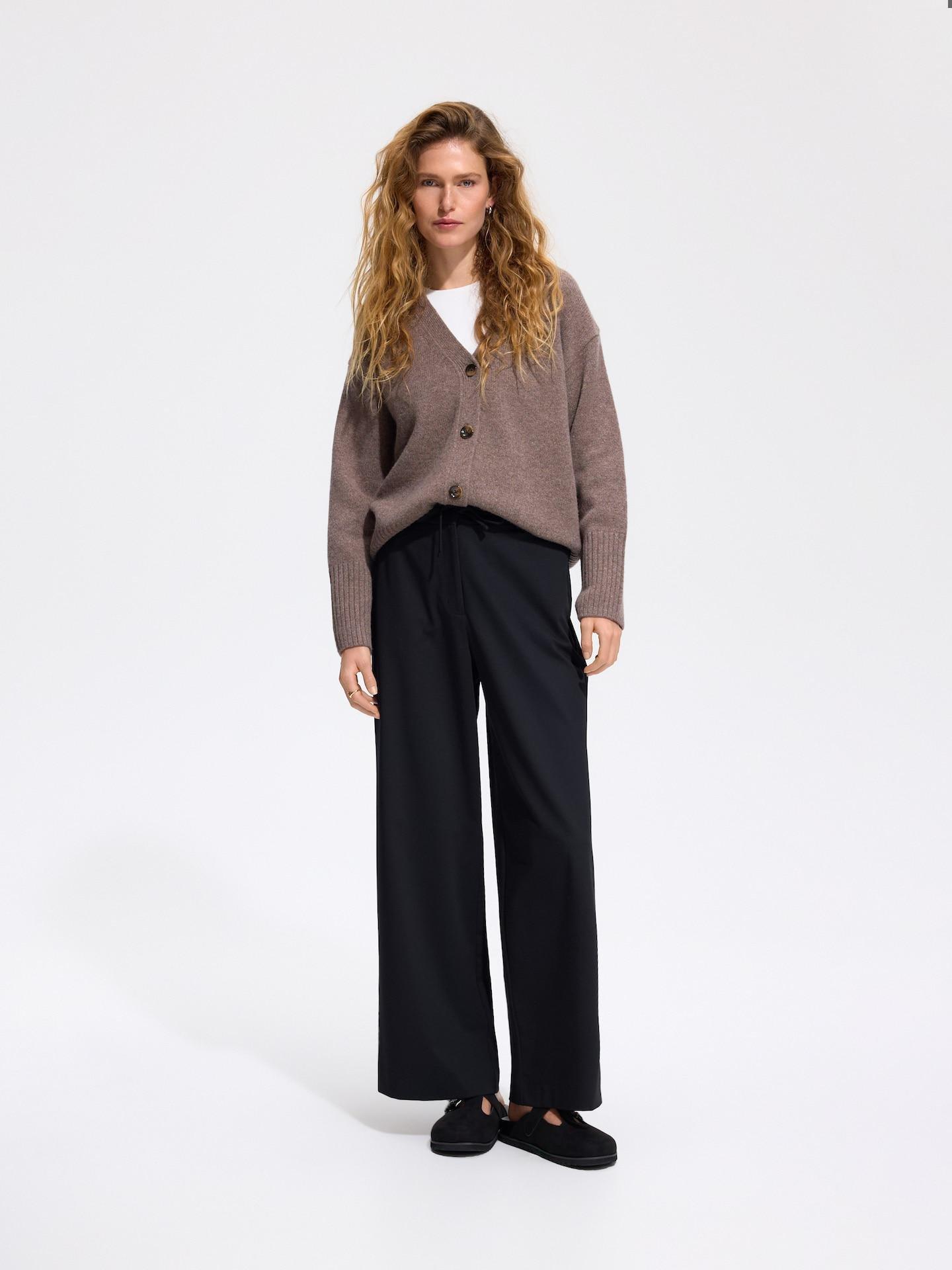 Black Trousers With Tie Detail, Black, large image number 1