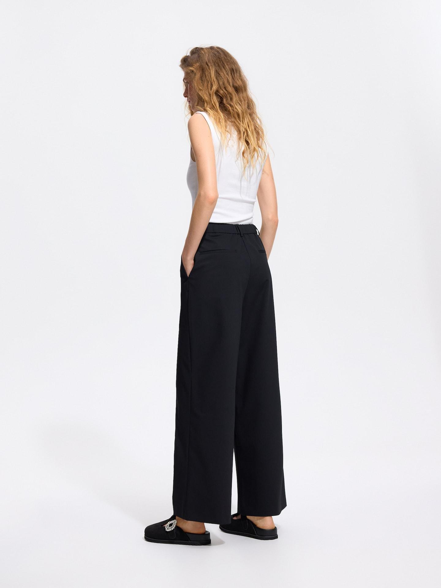 Black Trousers With Tie Detail, Black, large image number 2