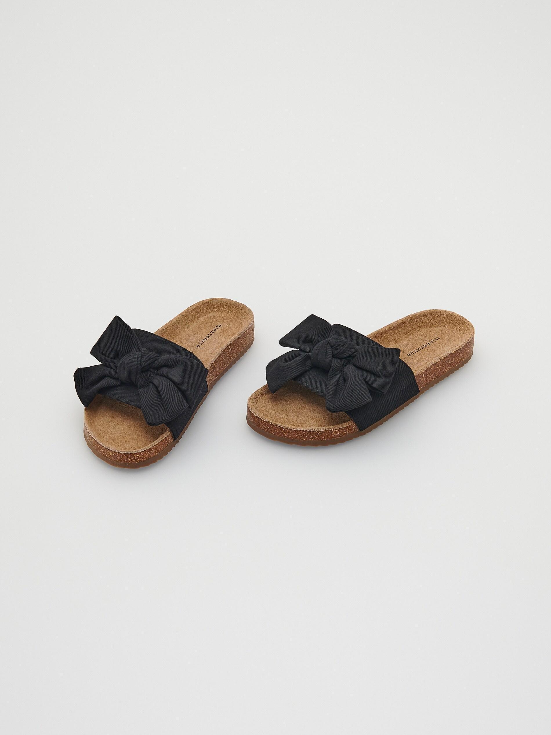 Black Bow Detail Sliders, Kids Girls, , large image number 3