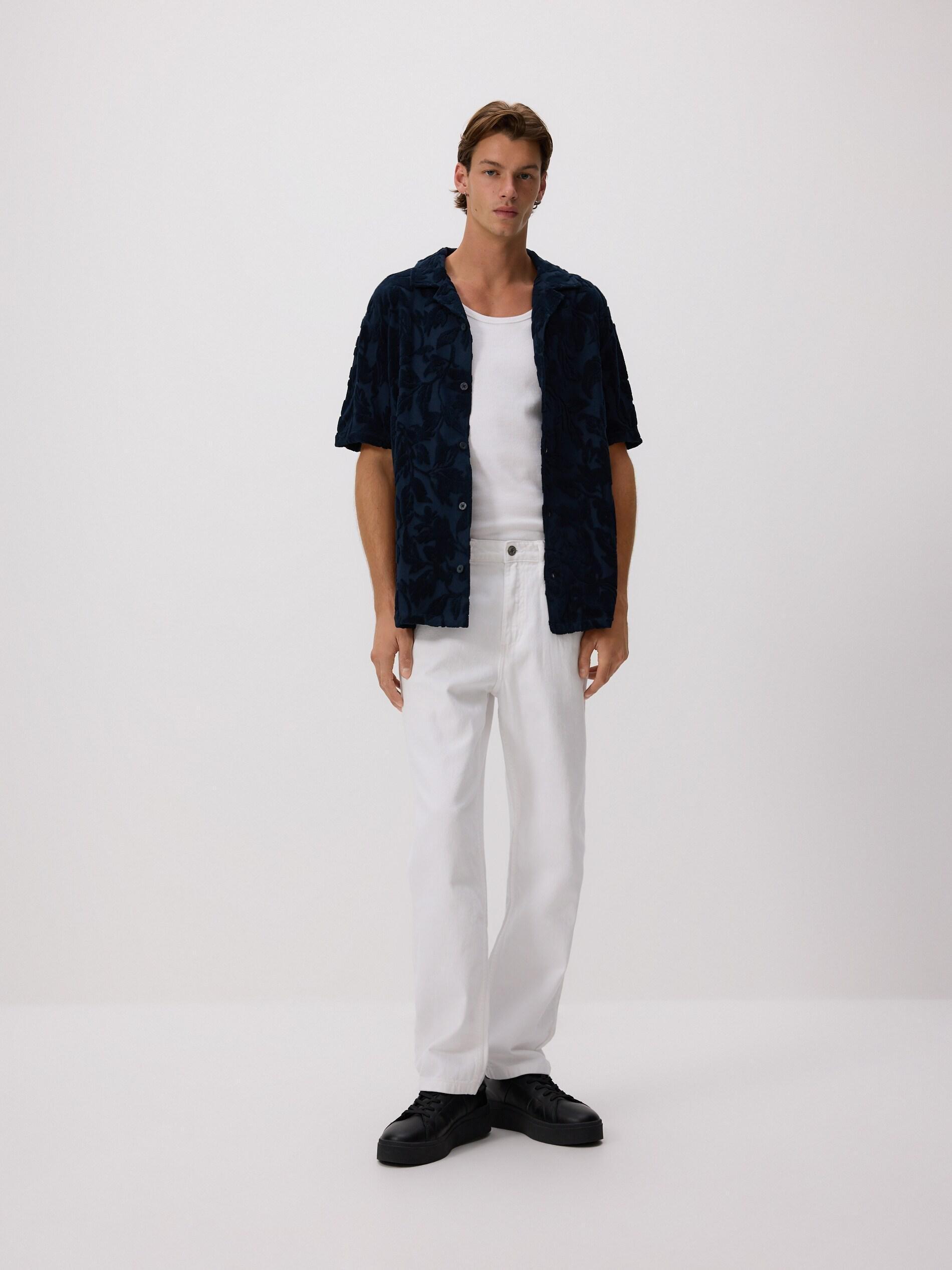 Navy Regular Fit Patterned Shirt, Navy, large image number 1