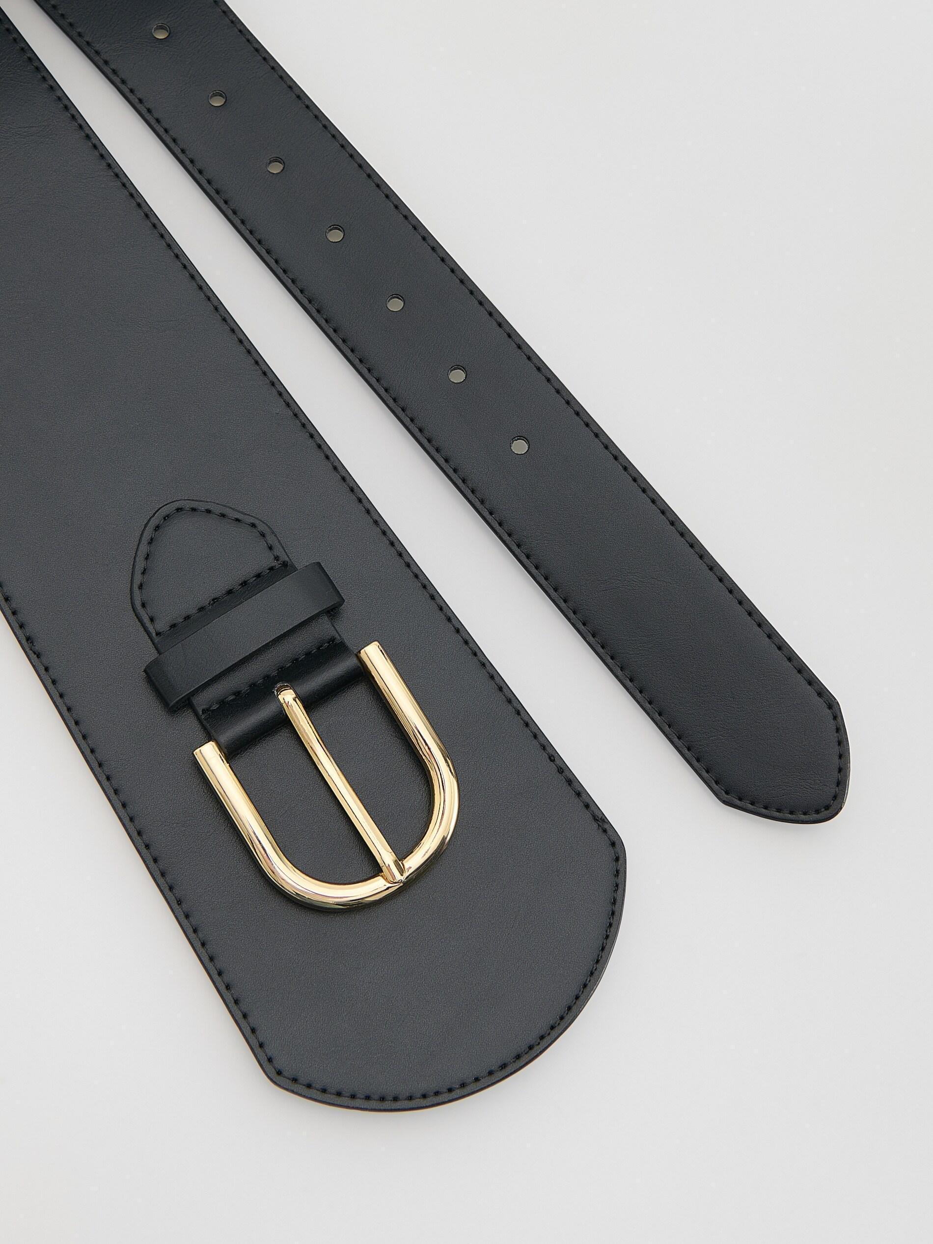 BLACK Wide belt, Black, large image number 1